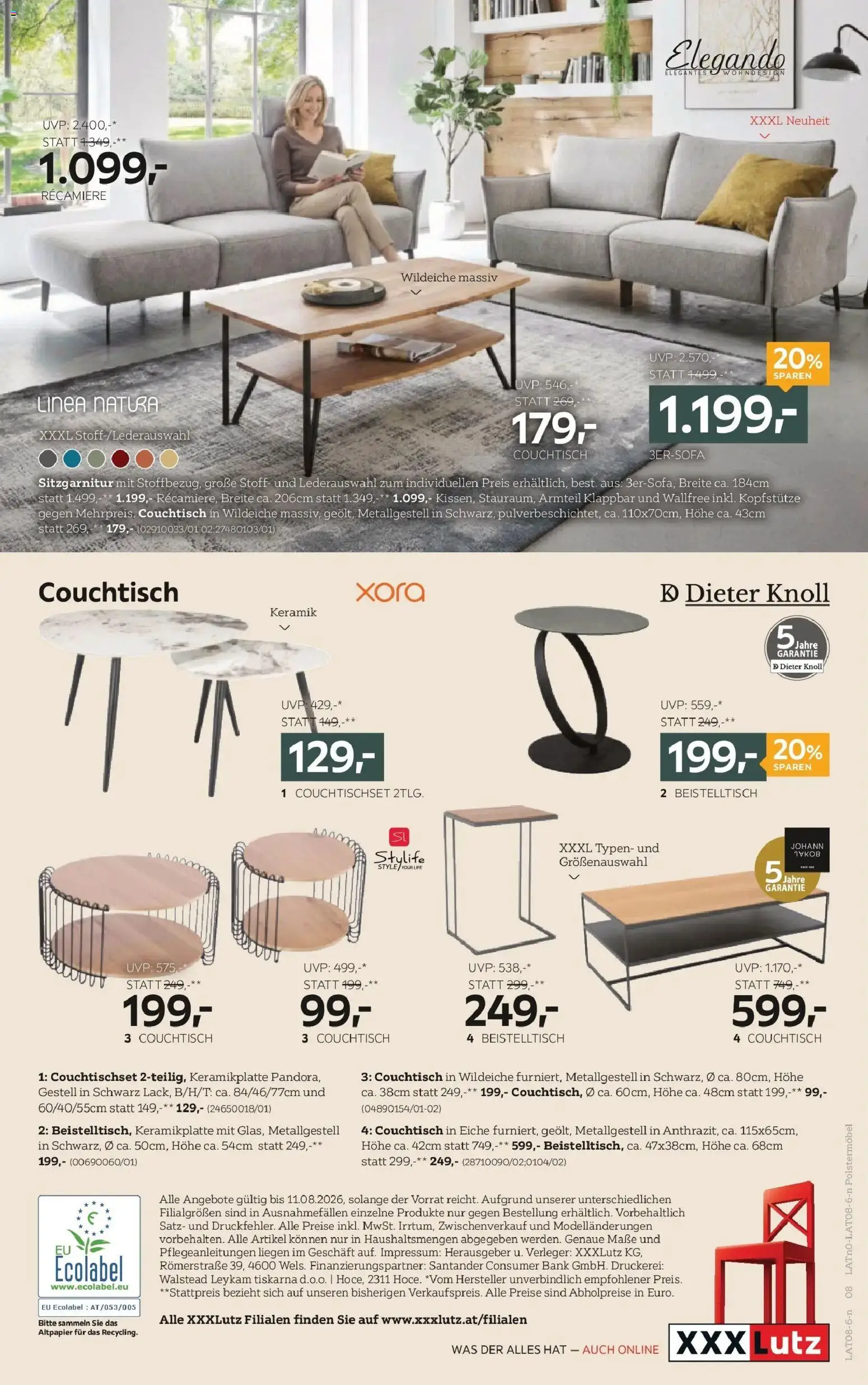 XXXLutz Polstermöbel gültig ab 28.07.2026 | Seite: 8 | Produkte: Couchtisch