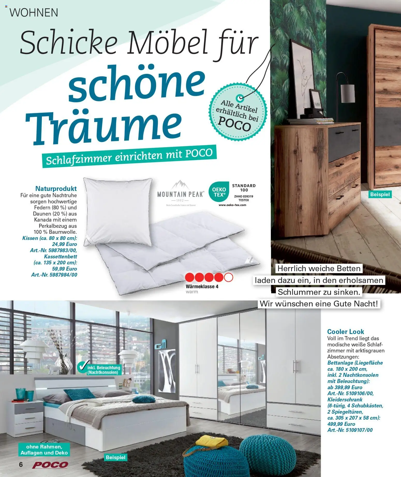 Poco Wohnwelt Winter 2025 – gültig ab 01.12.2025 | Seite: 6 | Produkte: Kissen, Kleiderschrank