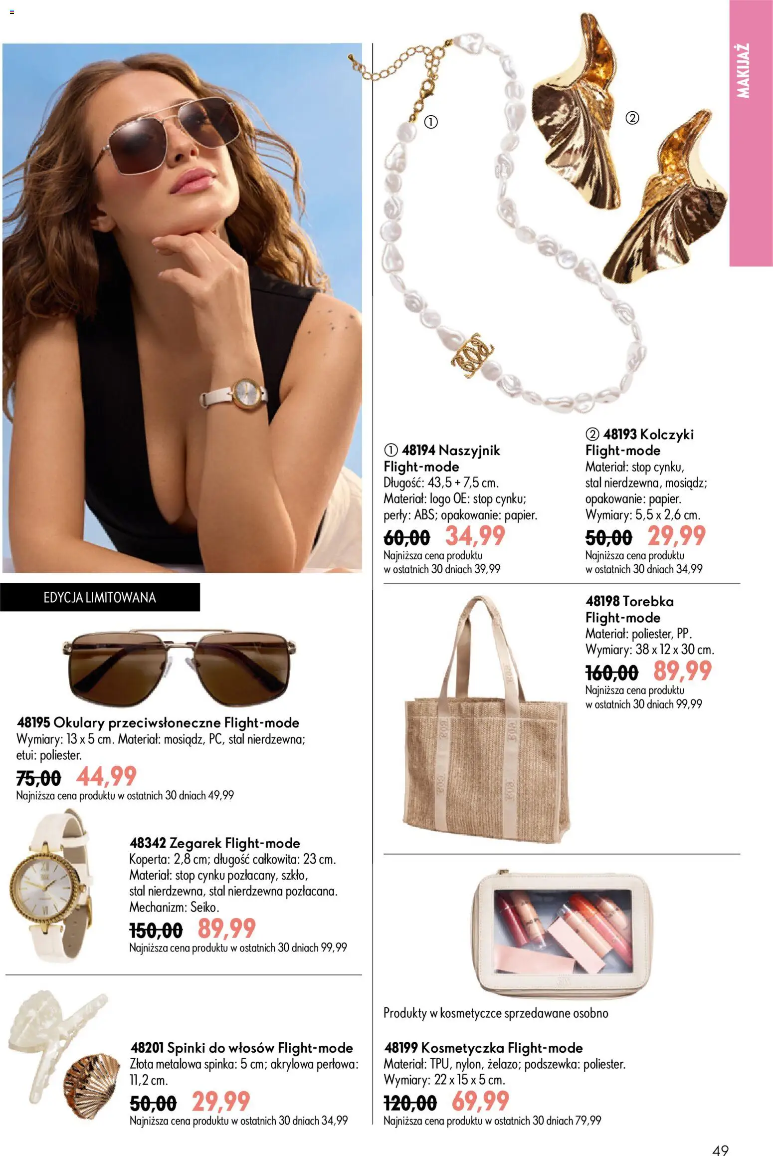 Oriflame Katalog 10 2026 od 08.07.2026 | Strona: 49 | Produkty: Torebka, Okulary, Makijaż, Okulary przeciwsłoneczne