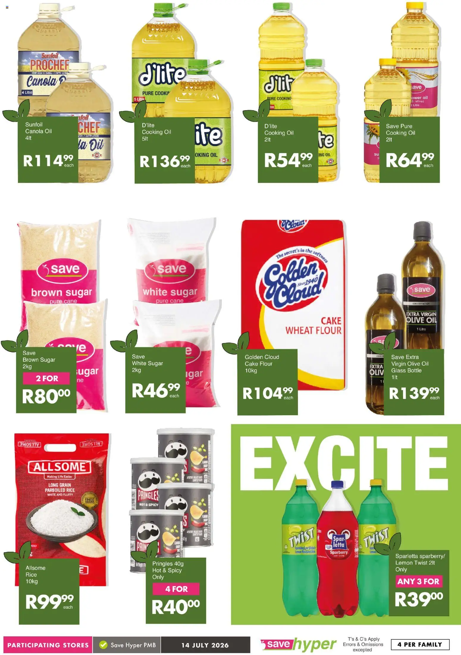 New Save catalogue – valid from 14/07/2026 | Page: 11 | Products: Oil, Rice, Lemon, Peach