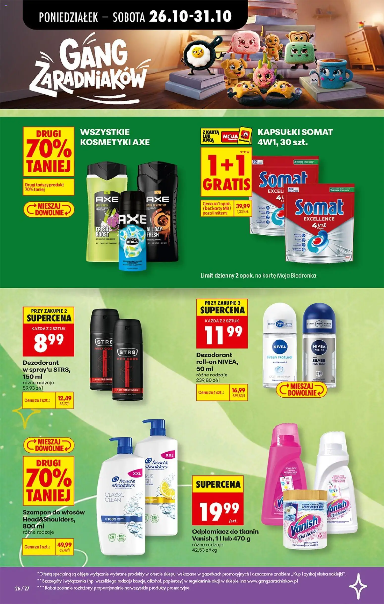 Biedronka Polsko leták - Codziennie niskie ceny od 26.10.2026 | Strana: 36 | Produkty: Nivea, Somat, Vanish