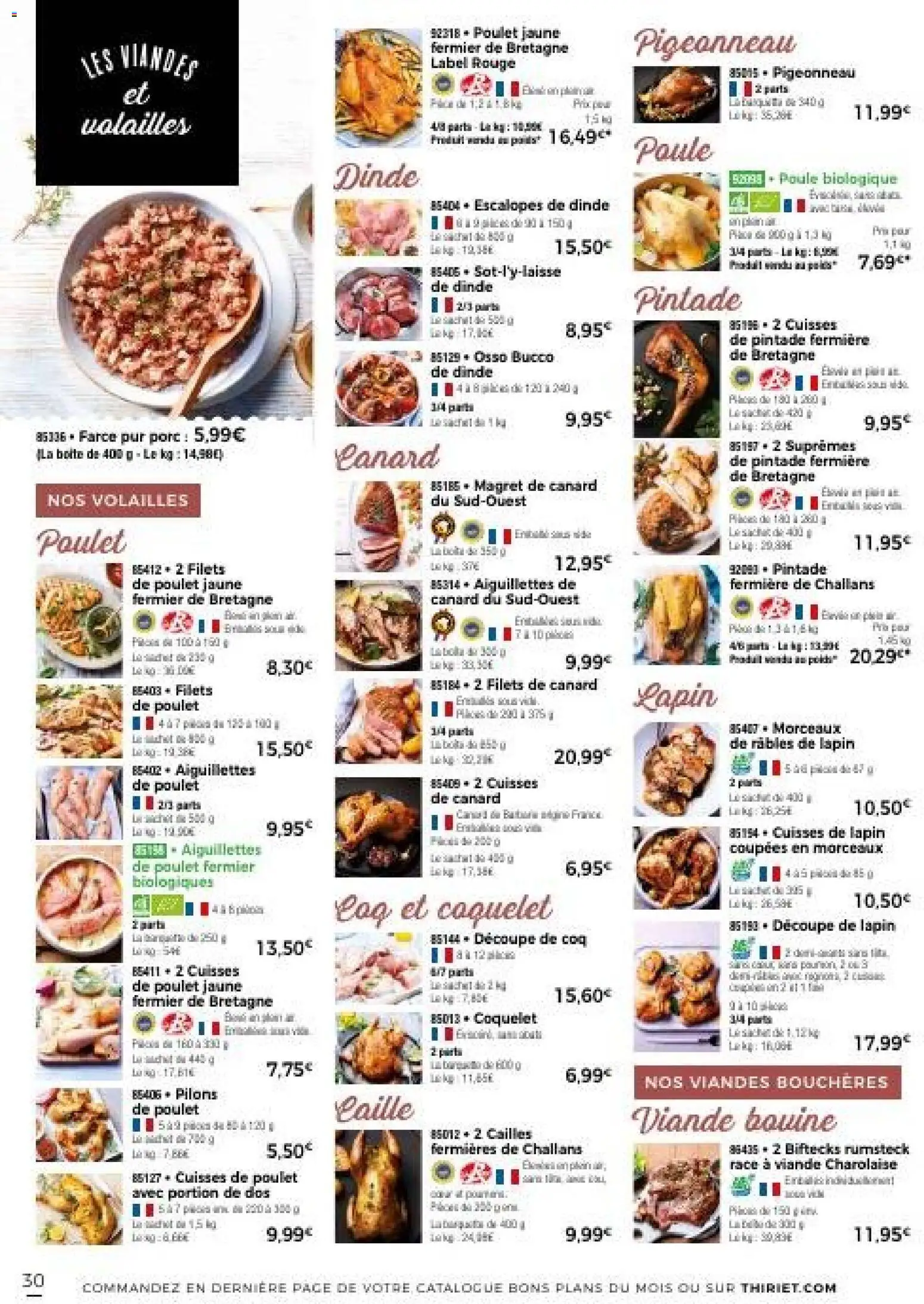 {H1} | Page: 33 | Produits: Lapin, Coquelet, Cailles, Porc