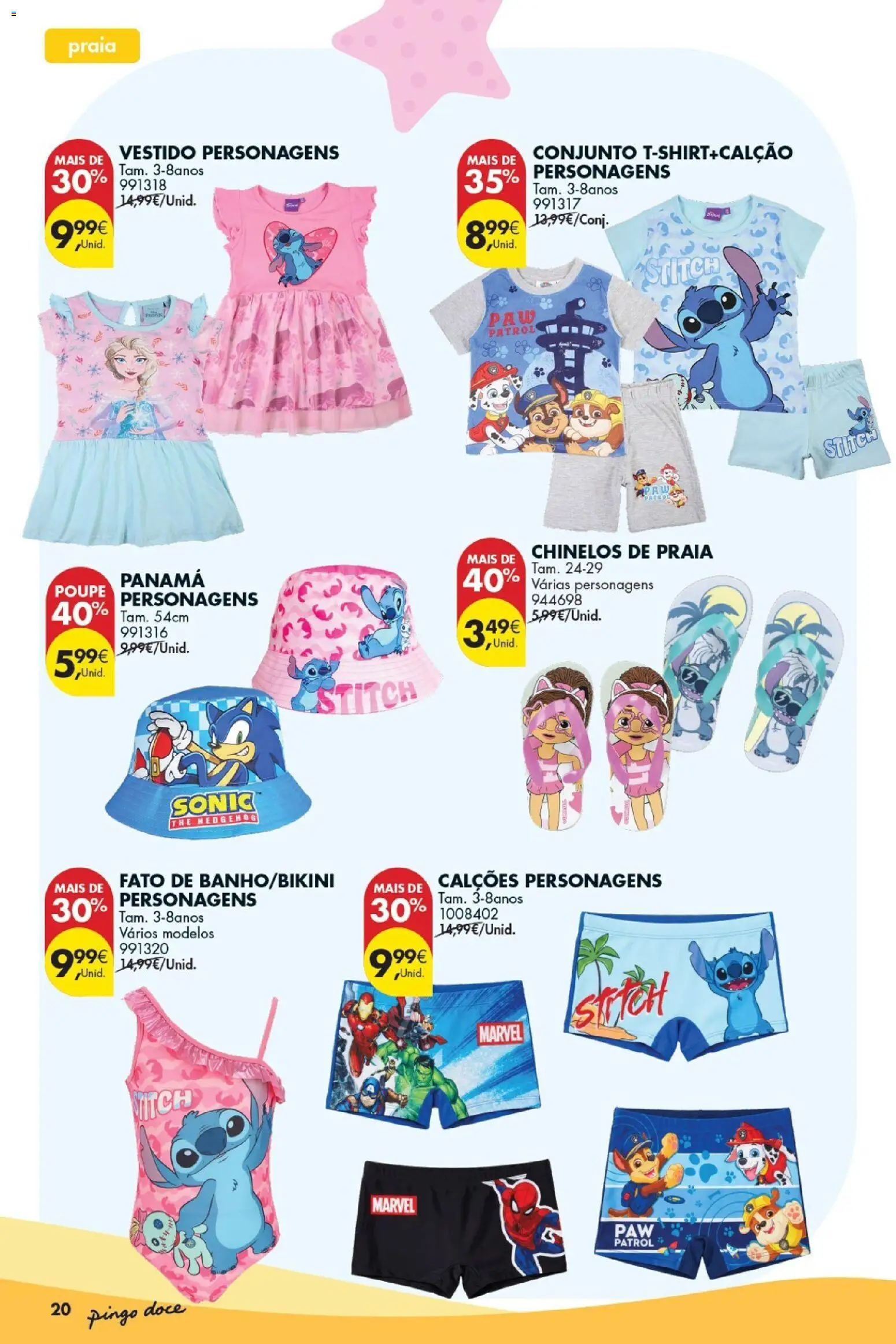 Pingo Doce Bazar Verão │ válido de 09.06.2026 | Página: 20 | Produtos: Chapéu, Vestido, Calções, Banho