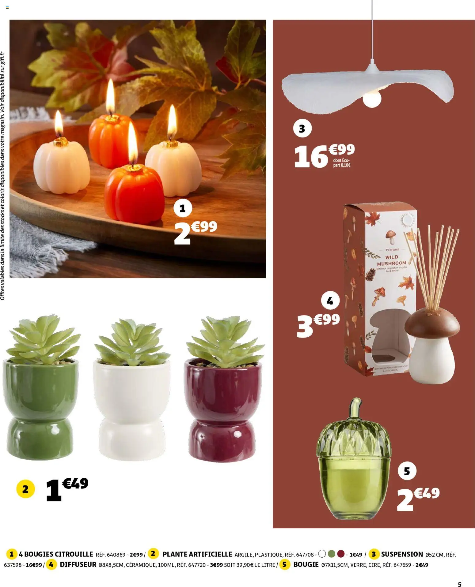 {H1} | Page: 5 | Produits: Diffuseur, Suspension, Plante artificielle, Bougies