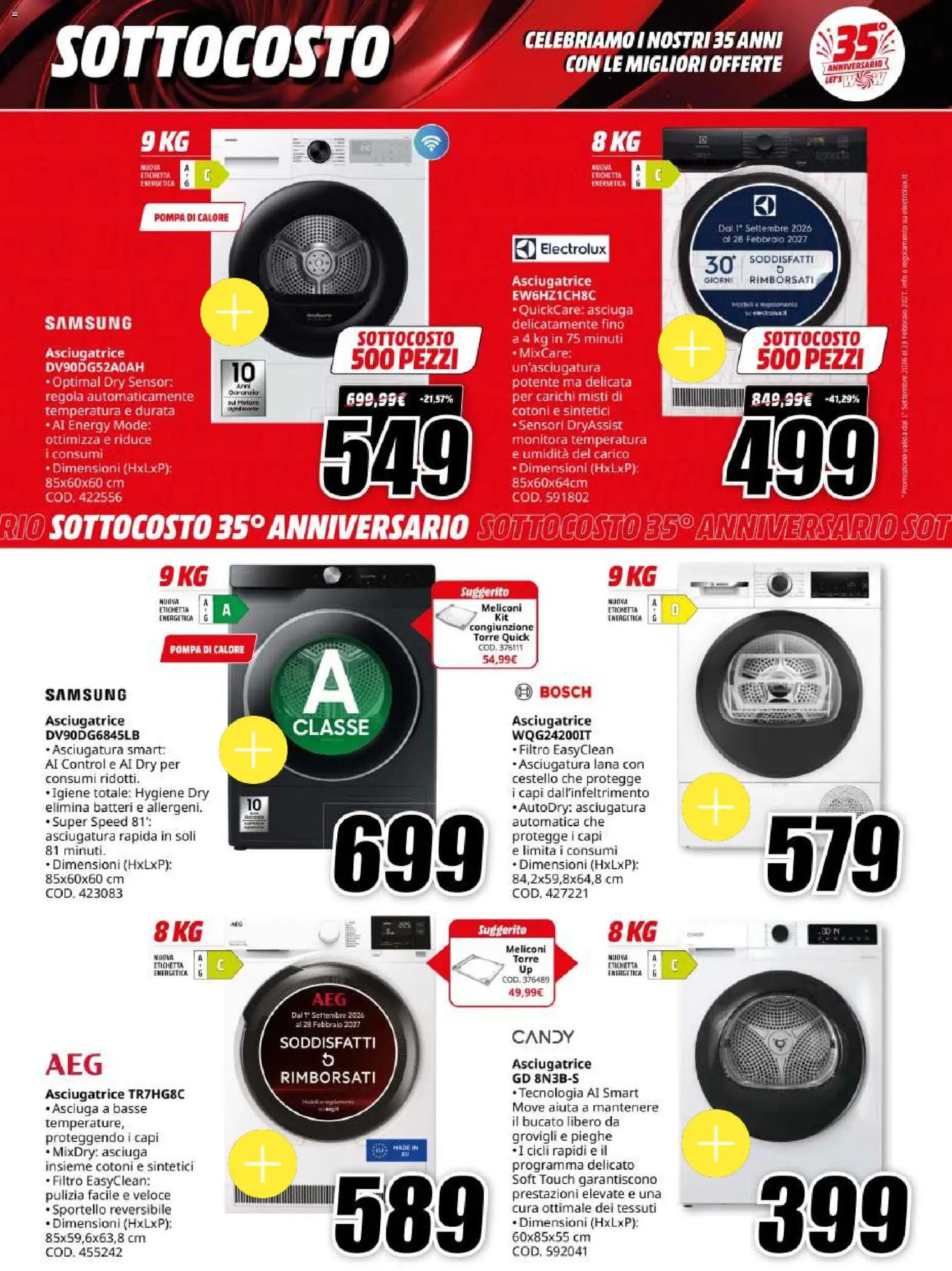 Volantino Media World del 06/10/2026 | Pagina: 31 | Prodotti: Asciugatrice, Samsung