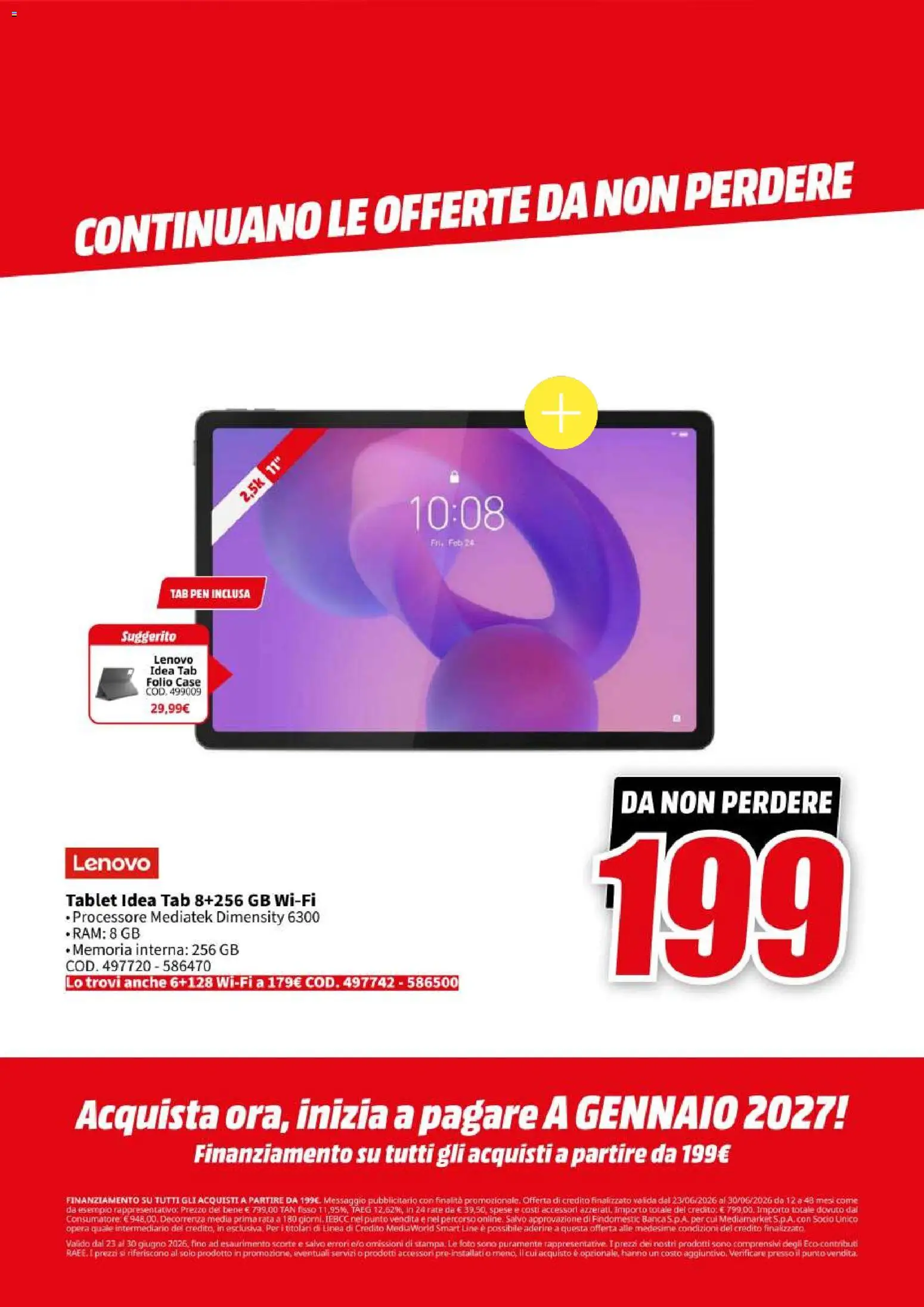 Volantino Media World del 23/06/2026 | Pagina: 38 | Prodotti: Tablet