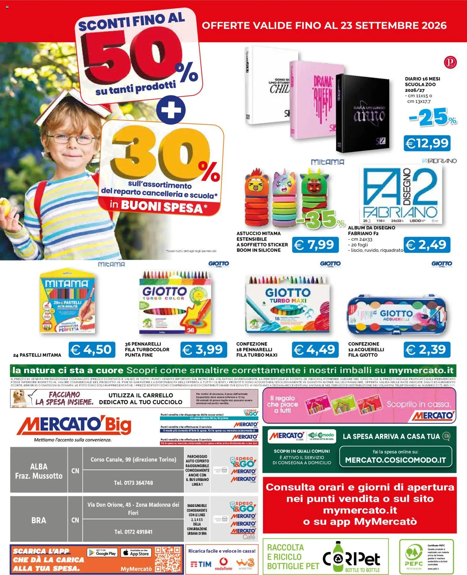 Volantino Mercatò del 24/08/2026 | Pagina: 24 | Prodotti: Carrello, The, Fiori, Pennarelli