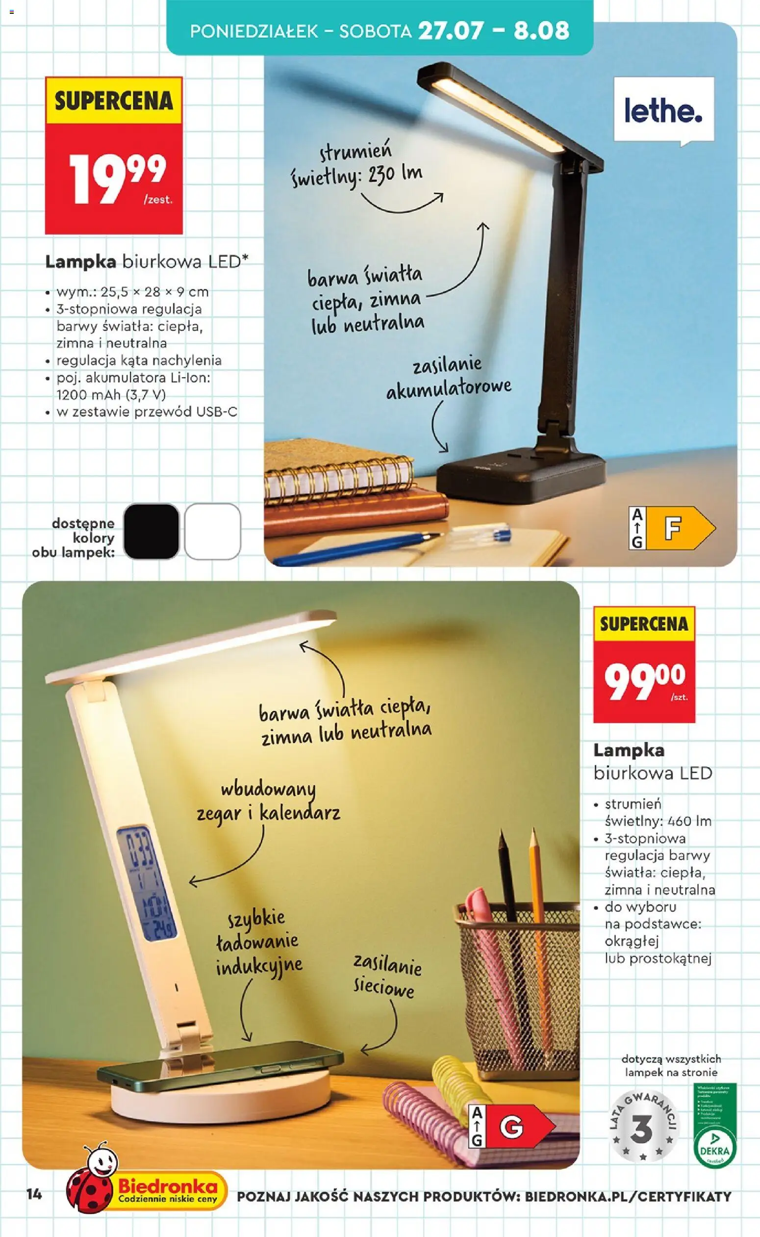 Biedronka Polsko leták - Hity i inspiracje od 27.07.2026 | Strana: 18 | Produkty: LED