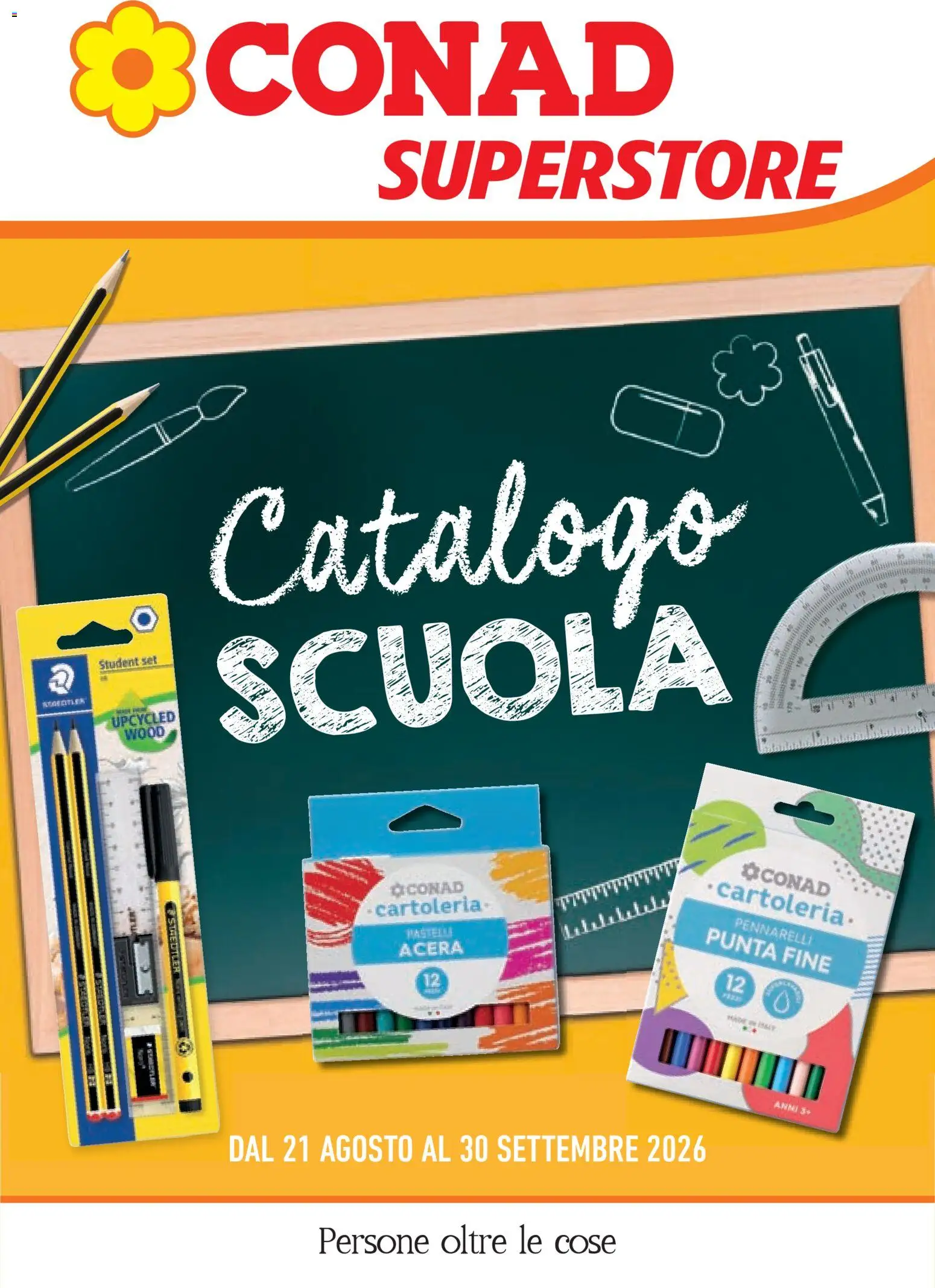Volantino Conad del 21/08/2026 | Pagina: 1 | Prodotti: Pennarelli, Pastelli