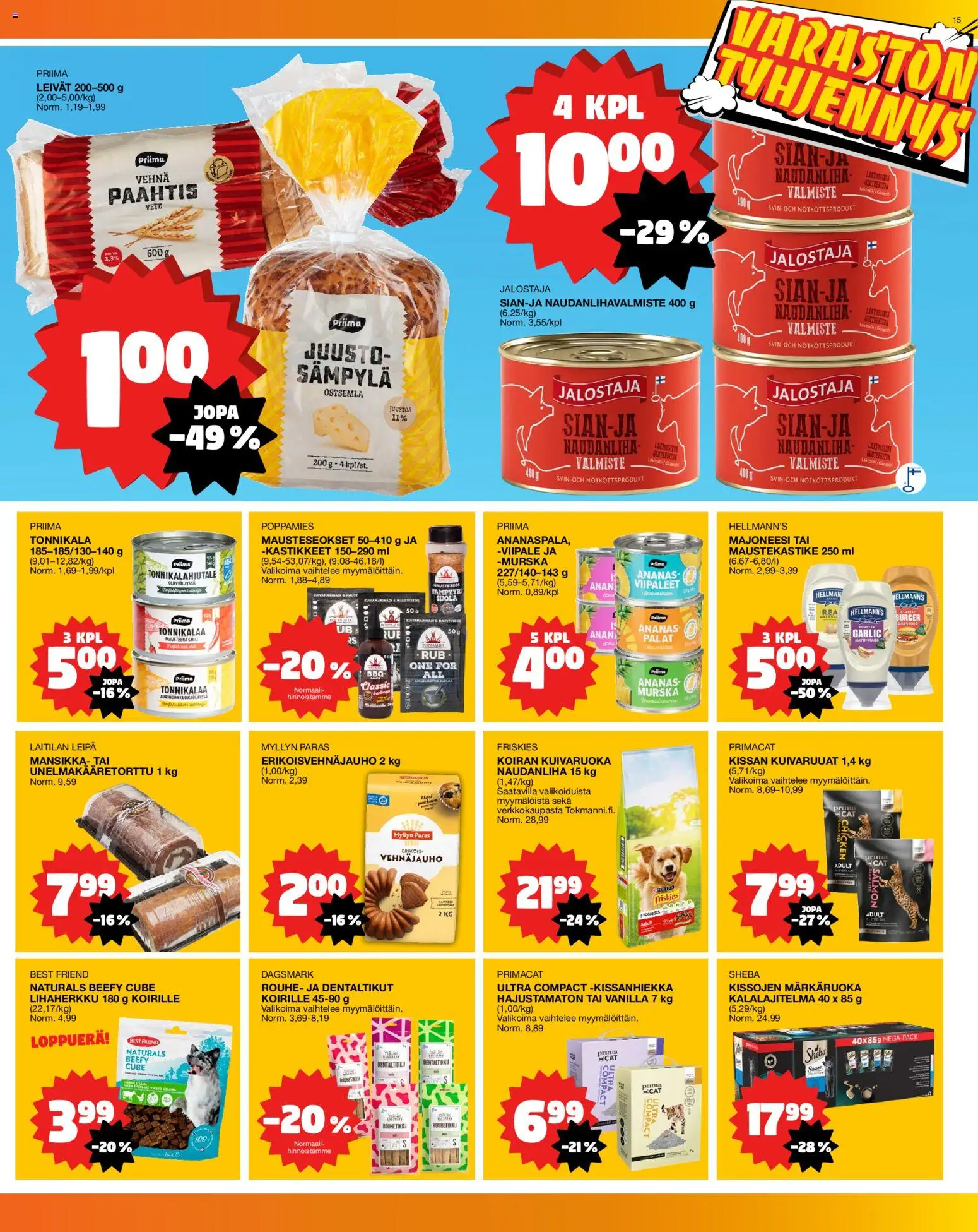 Tokmanni tarjoukset – voimassa 13/07/2026 alkaen | Sivu: 15 | Tuotteet: Kissanhiekka, Juusto, Naudanliha, Ananas