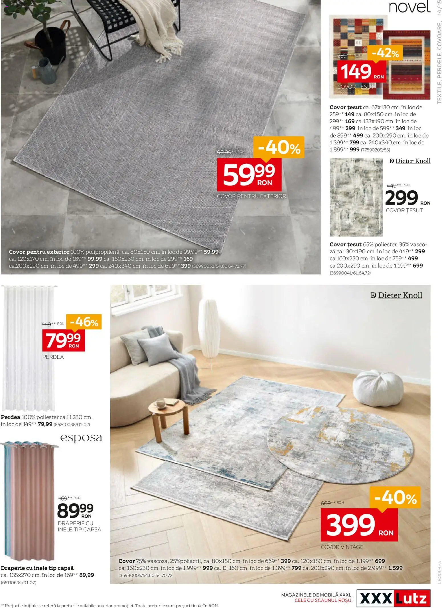 Noul catalog XXXLutz – valabil de la 01.06.2026 | Pagină: 15 | Produse: Covor, Perdea