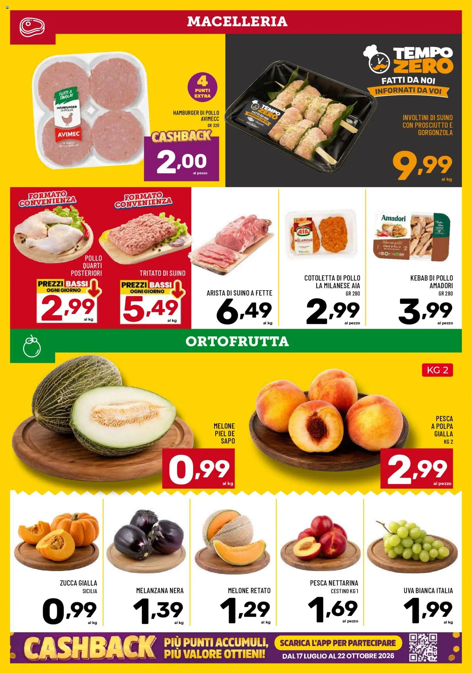 Volantino Il Centesimo del 01/09/2026 | Pagina: 4 | Prodotti: Prosciutto, Zucca, Uva, Hamburger