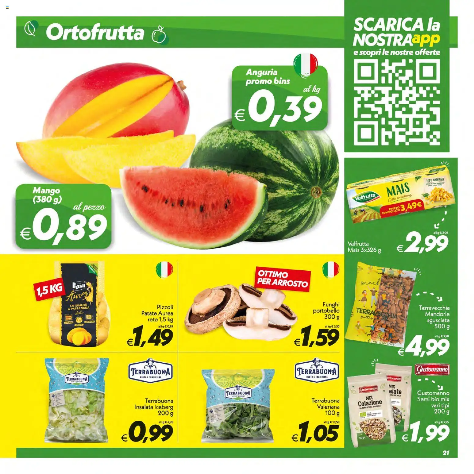 Volantino SuperConveniente del 14/07/2026 | Pagina: 21 | Prodotti: Patate, Mango, Mandorle, Funghi