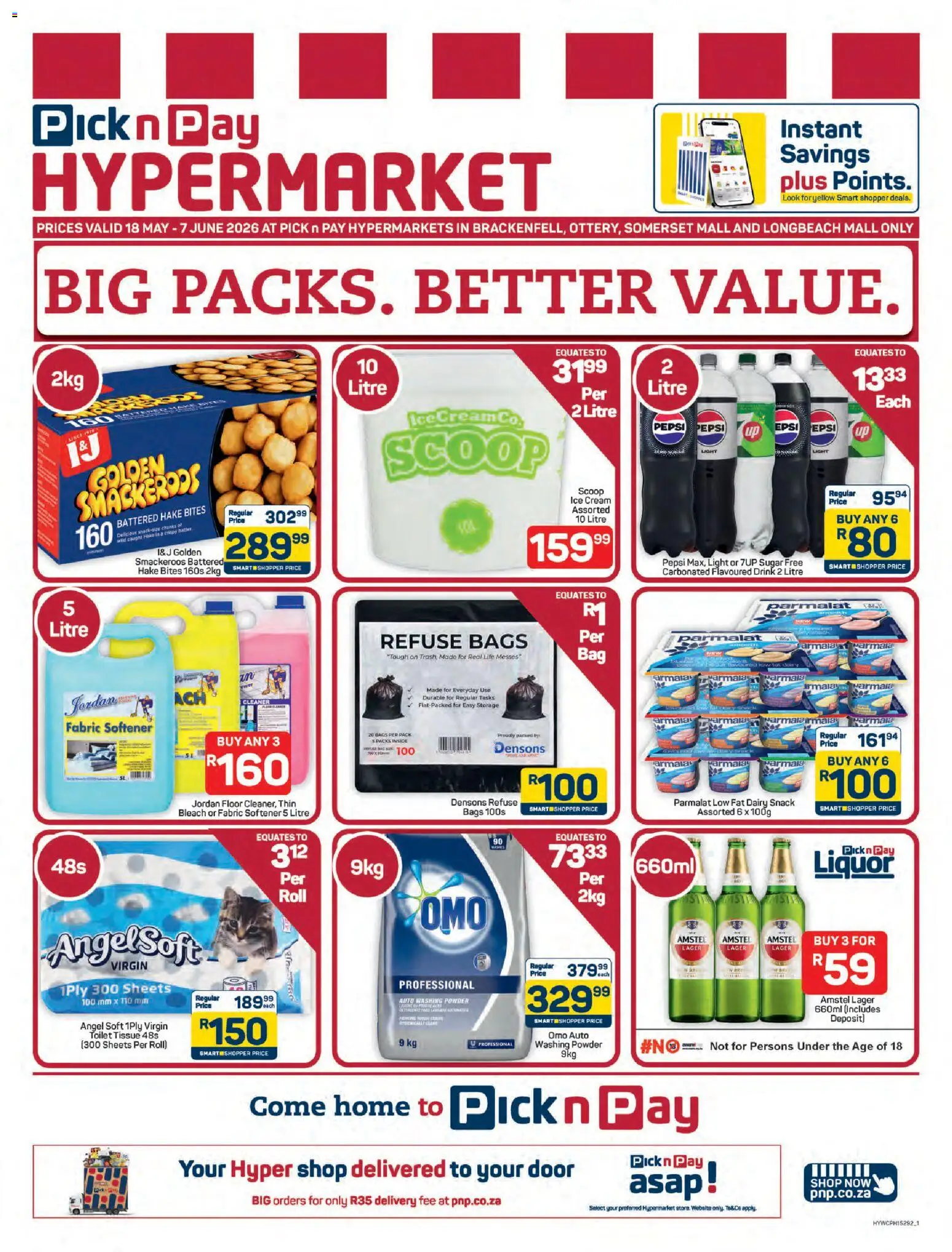 New Pick n Pay catalogue – valid from 18.05.2026 | Page: 1 | Products: Toilet, Bleach, Cream, Fabric softener