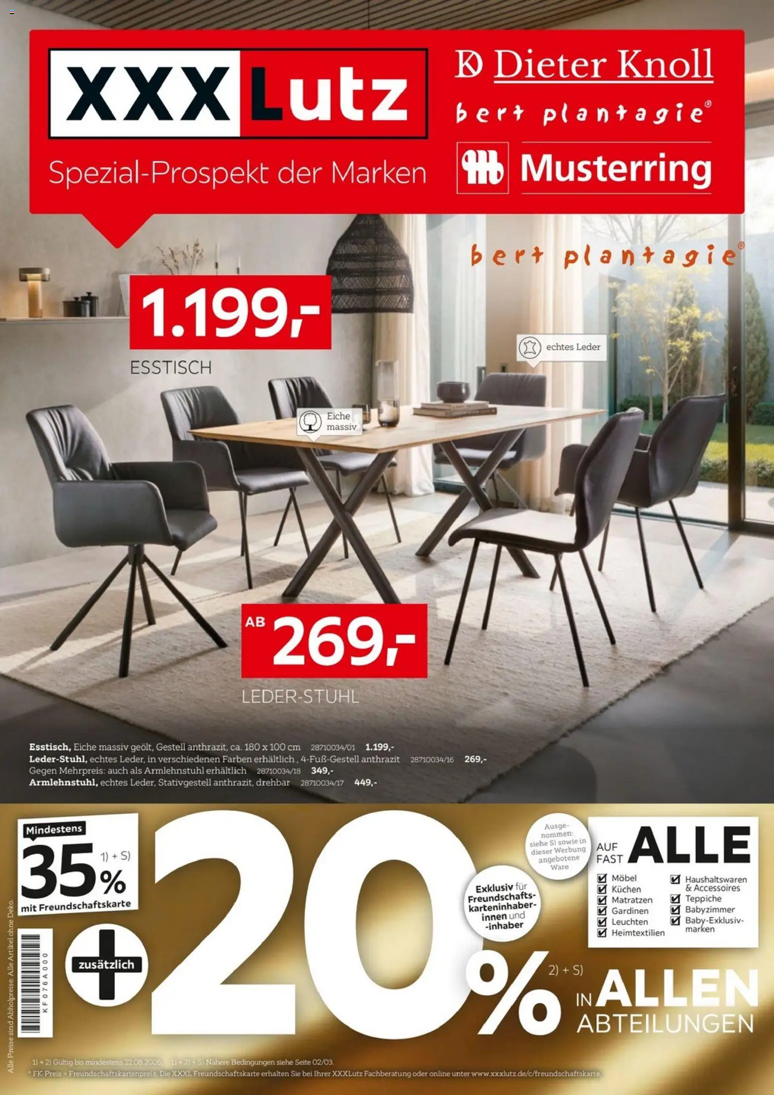 XXXLutz Spezielle Marken – gültig ab 08.08.2026 | Seite: 1 | Produkte: Esstisch, Kuchen