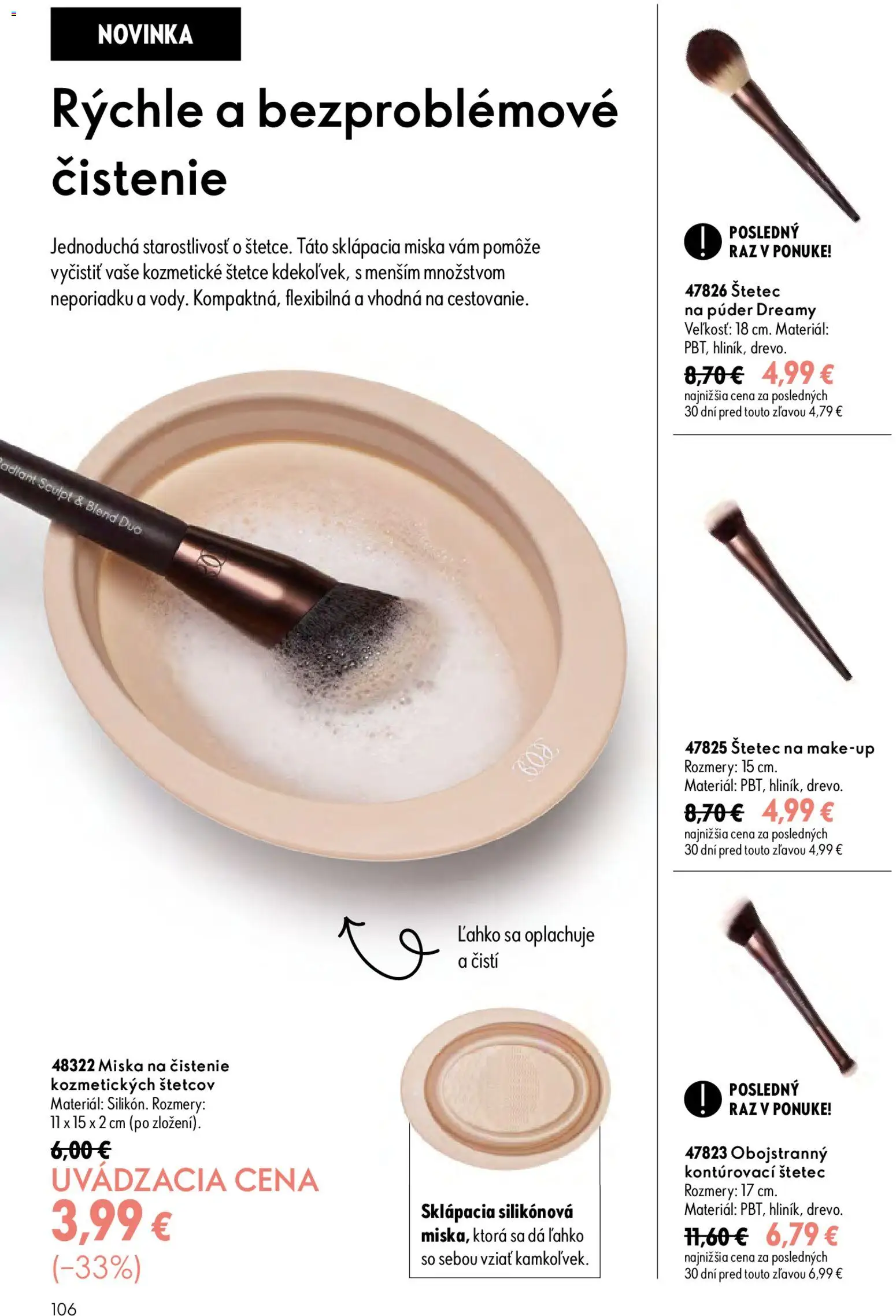 Nové Oriflame akcie – leták je platný od 09.09.2026 | Strana: 106 | Produkty: Púder, Štetec