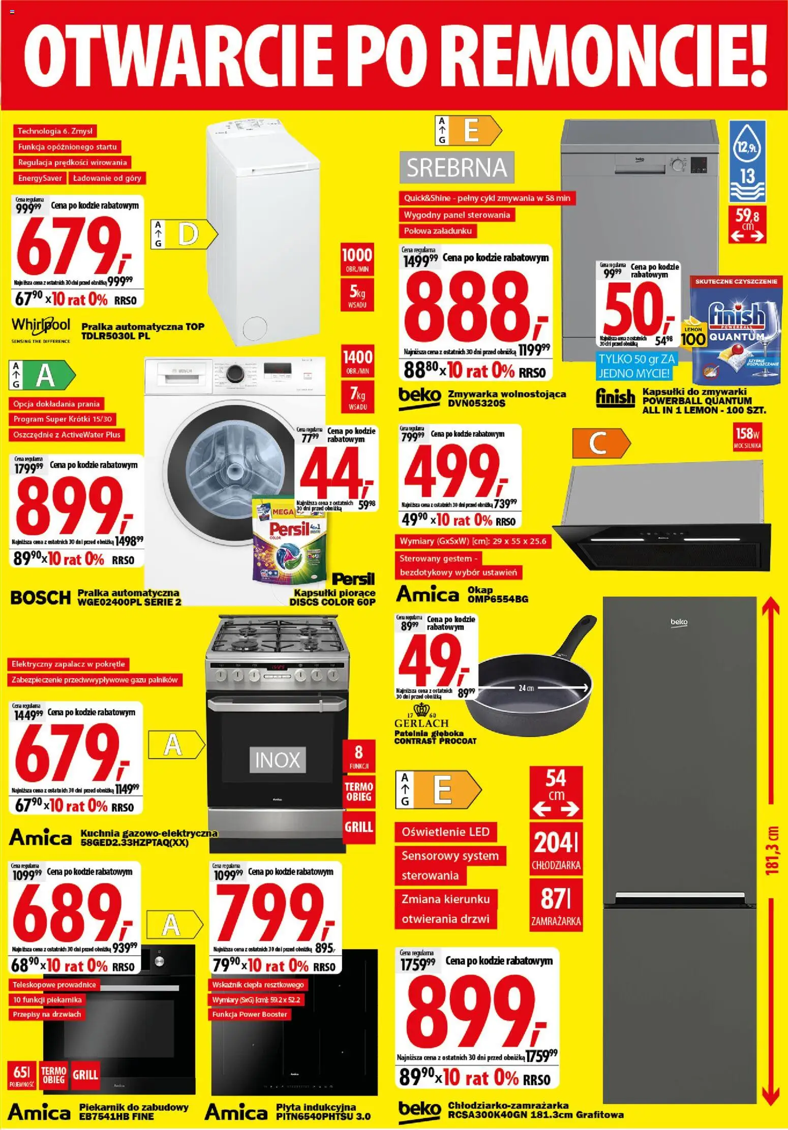 Mediaexpert promocje - Otwarcie po remoncie Szczecin od 20.08.2026 | Strona: 7 | Produkty: Persil, Zamrażarka, Zmywarka, Pralka automatyczna