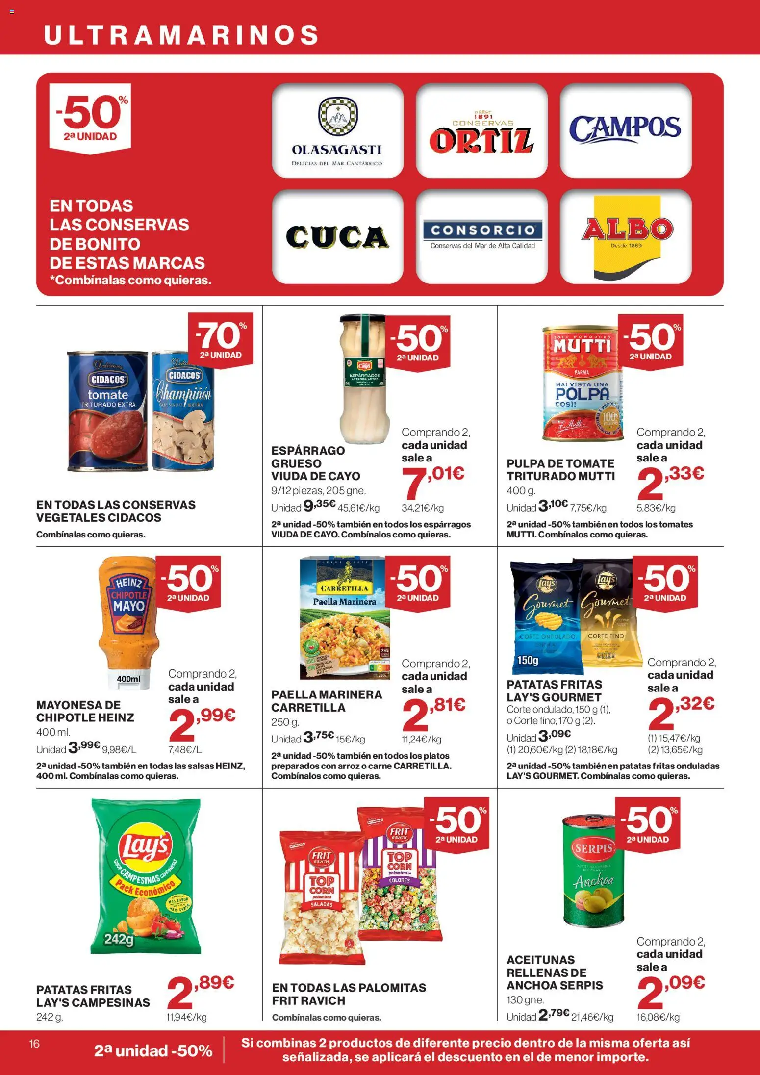 Supercor Canarias │ válido desde el 16/07/2026 | Página: 16 | Productos: Tomates, Arroz, Οθόνη προβολής, Anchoa