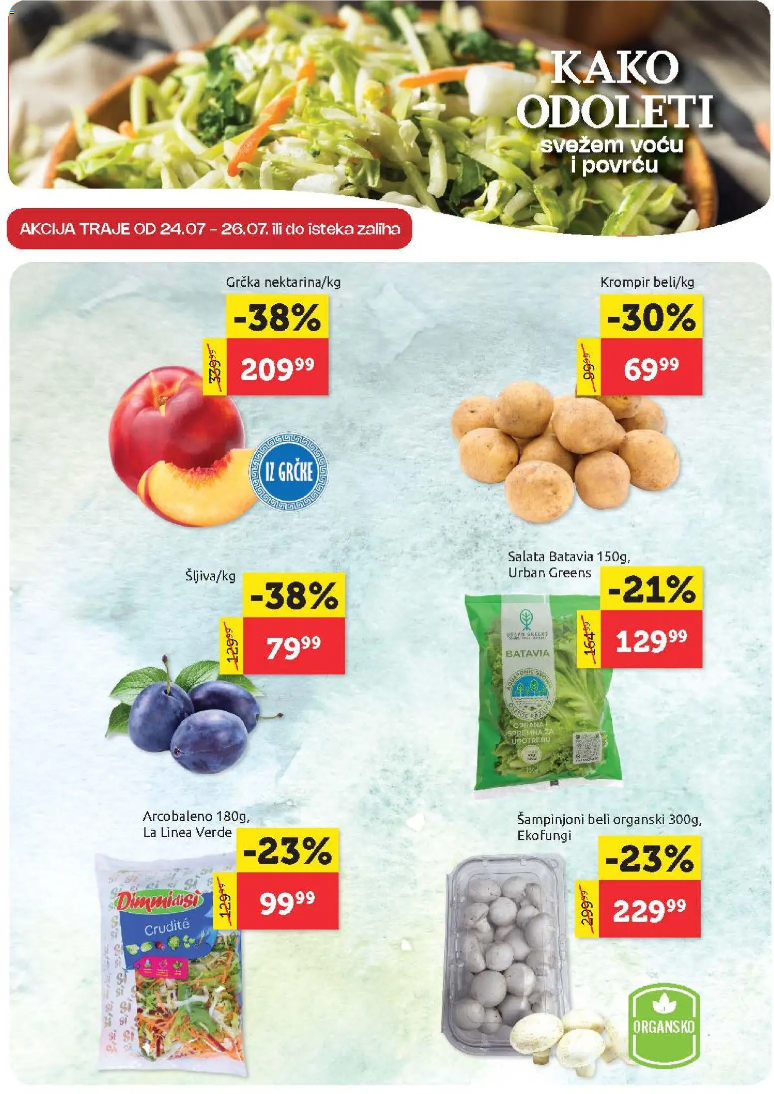 SuperVERO katalog - važi od 23.07.2026 | Strana: 2 | Proizvode: Salata, Krompir, Šampinjoni