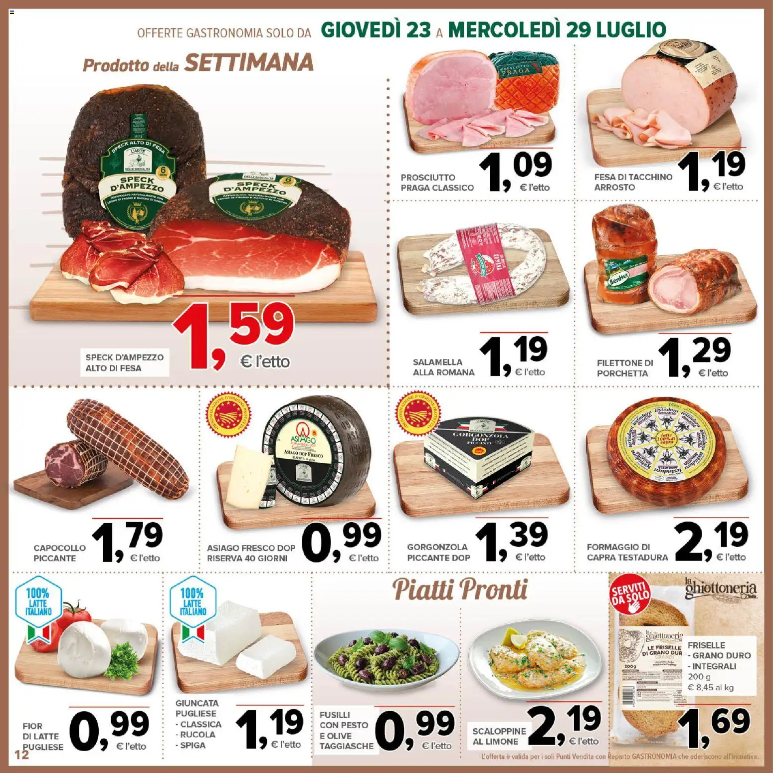 Volantino Todis del 23/07/2026 | Pagina: 12 | Prodotti: Speck, Formaggio, Olive, Pesto