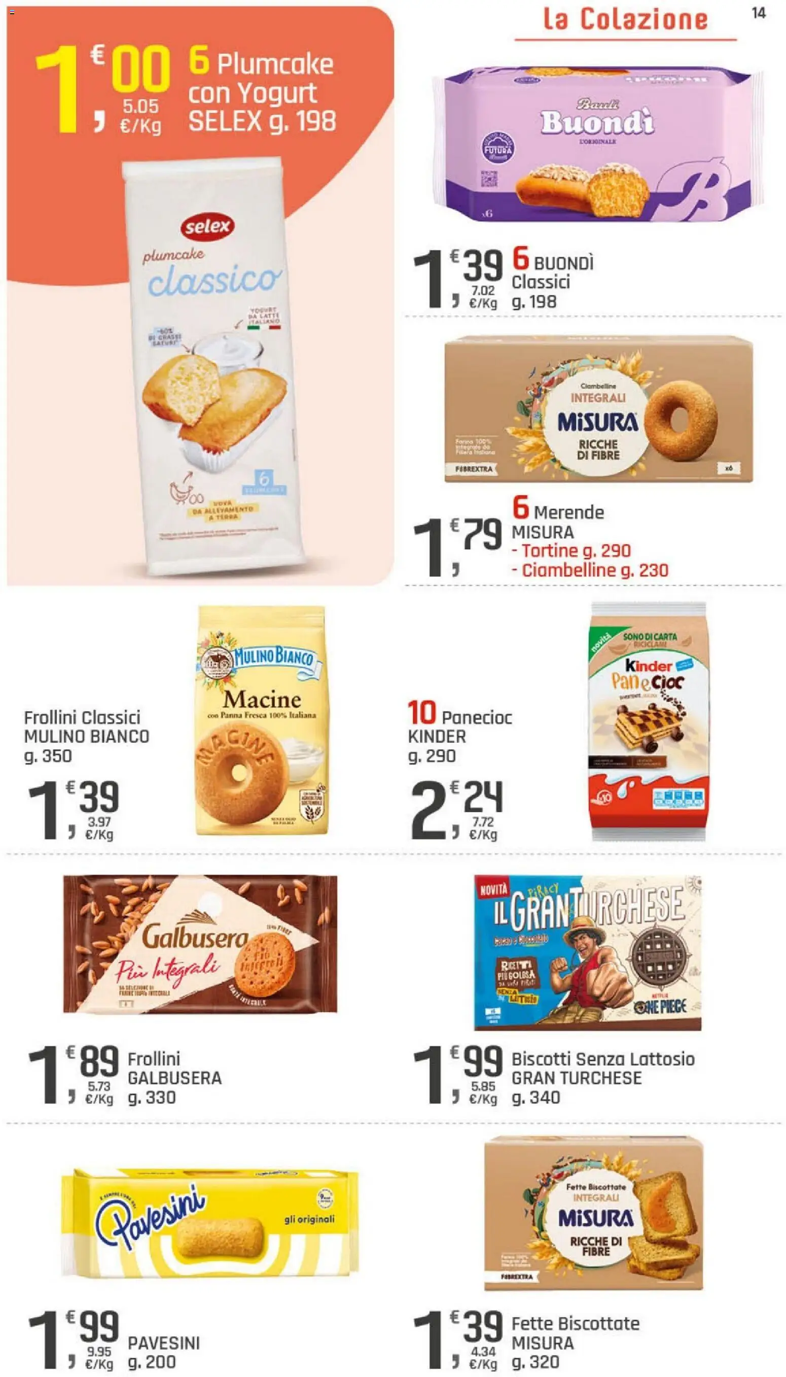 Volantino DOK del 06/08/2026 | Pagina: 14 | Prodotti: Pane, Biscotti, Cacao, Fette biscottate