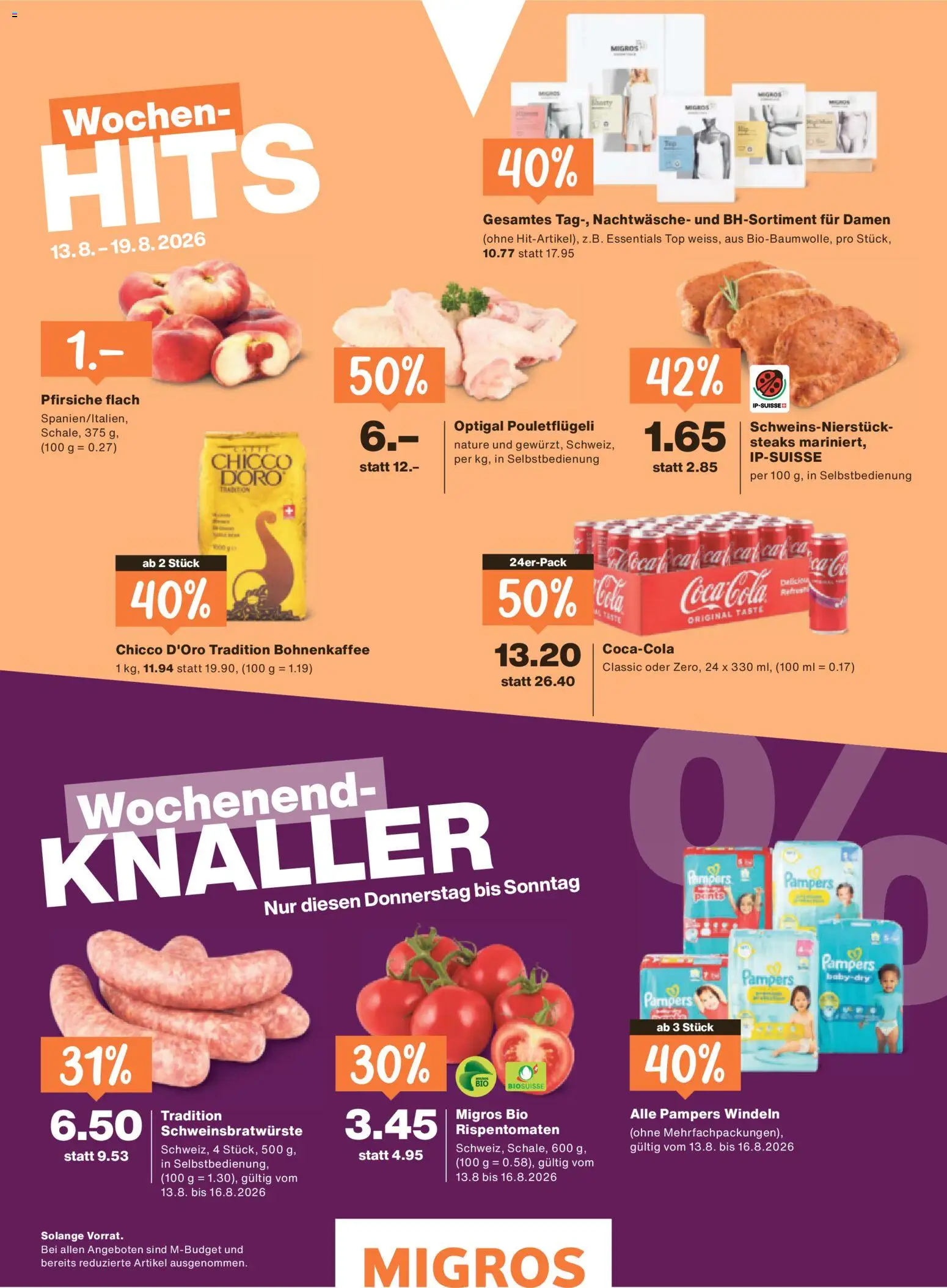 Migros aktionen Magazin – gültig ab 12.08.2026 | Seite: 48 | Produkte: Top, Pampers