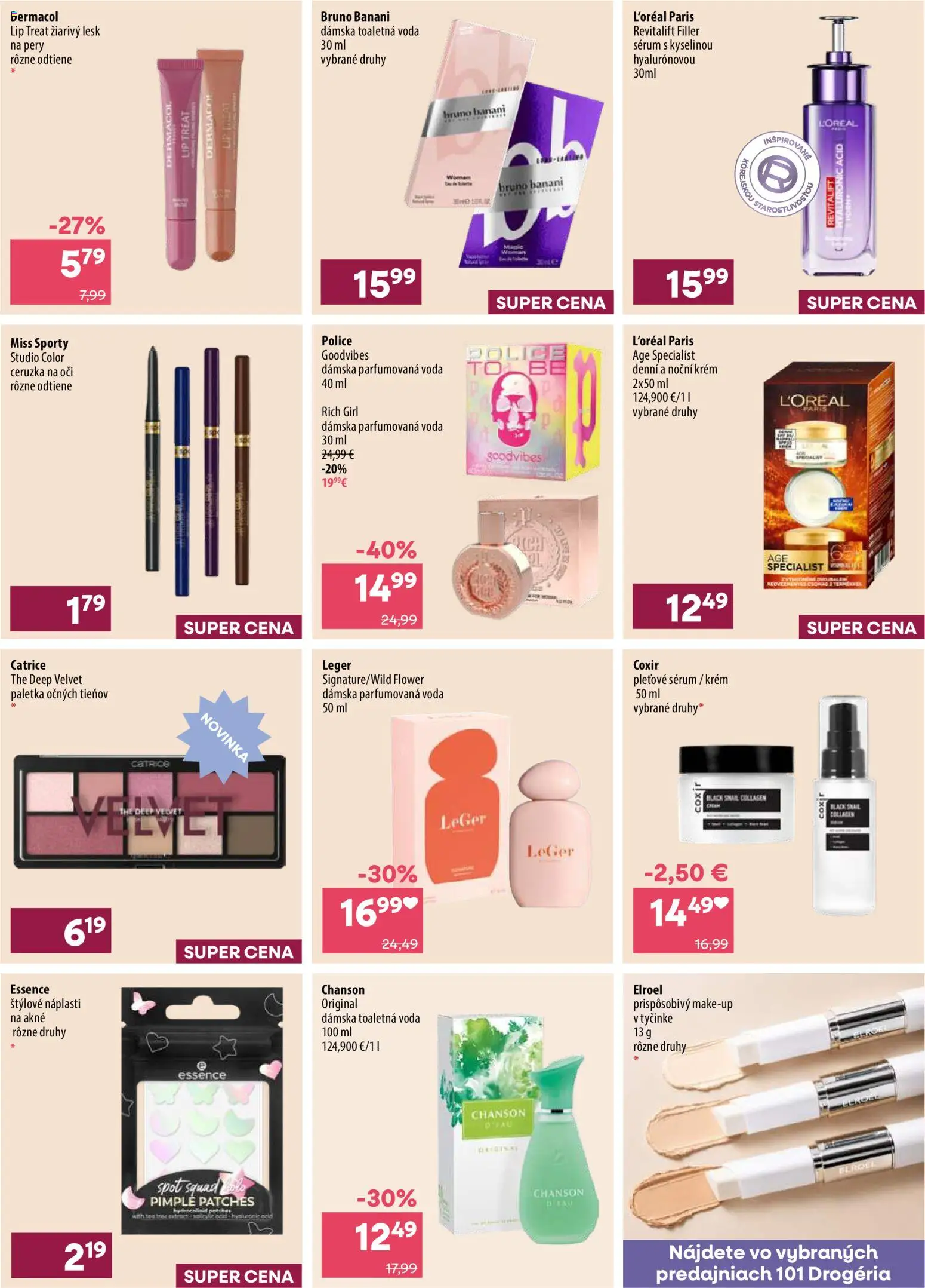 Nové 101 drogerie akcie – leták je platný od 23.09.2026 | Strana: 15 | Produkty: Police, Toaletná voda, Ceruzka, Voda