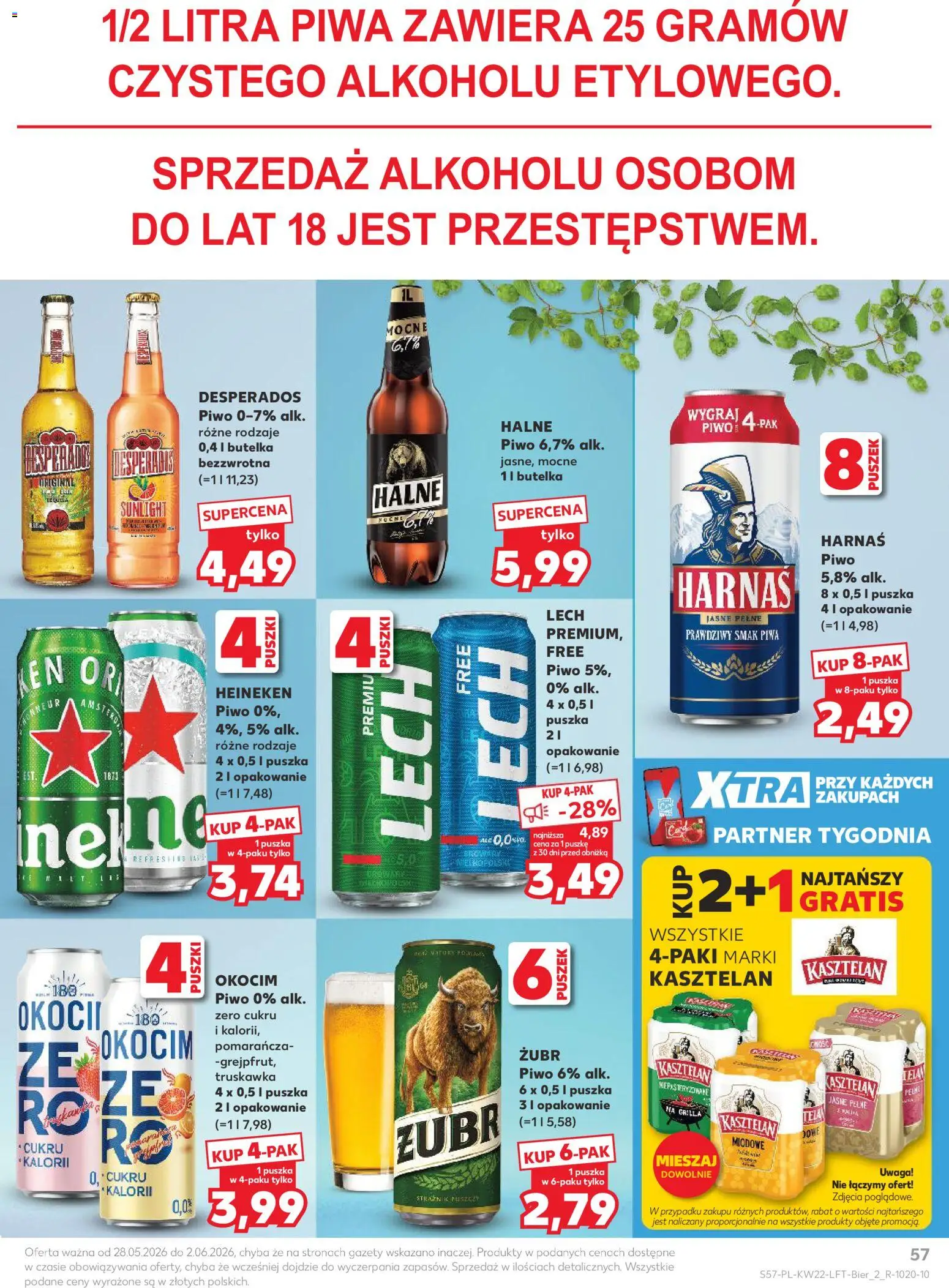 Kaufland Polsko leták od 28.05.2026 | Strana: 57 | Produkty: Heineken, Zubr, Desperados, Tequila