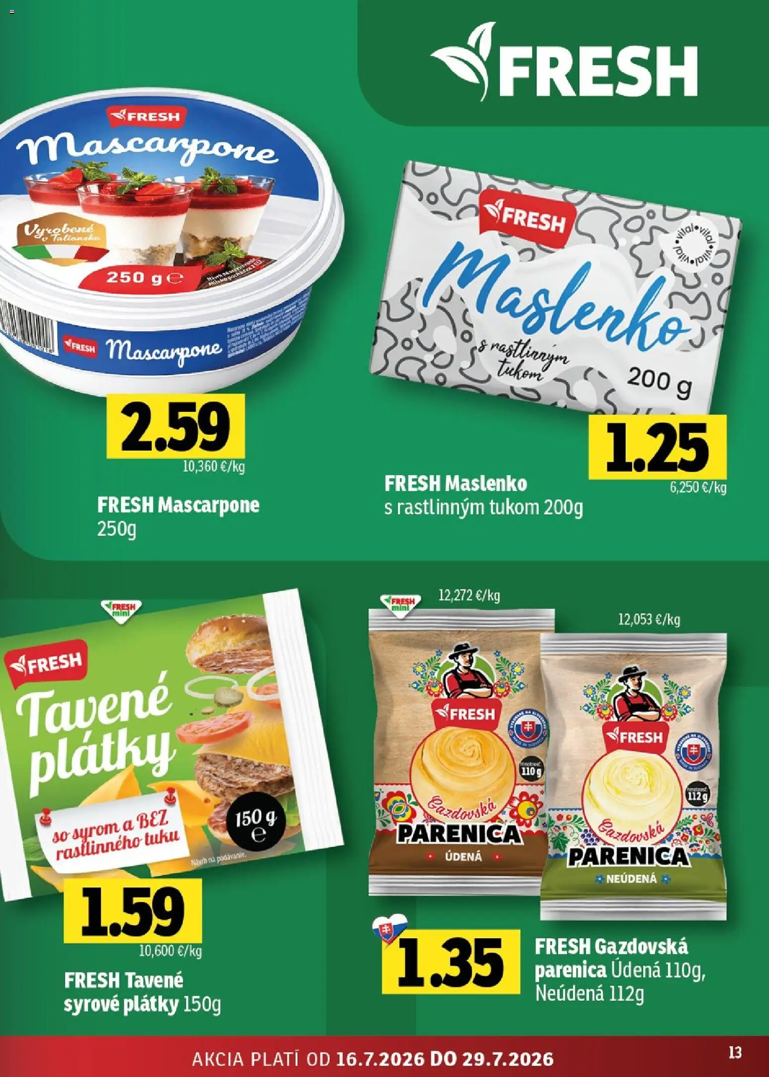 Nové Fresh akcie – leták je platný od 16.07.2026 | Strana: 13