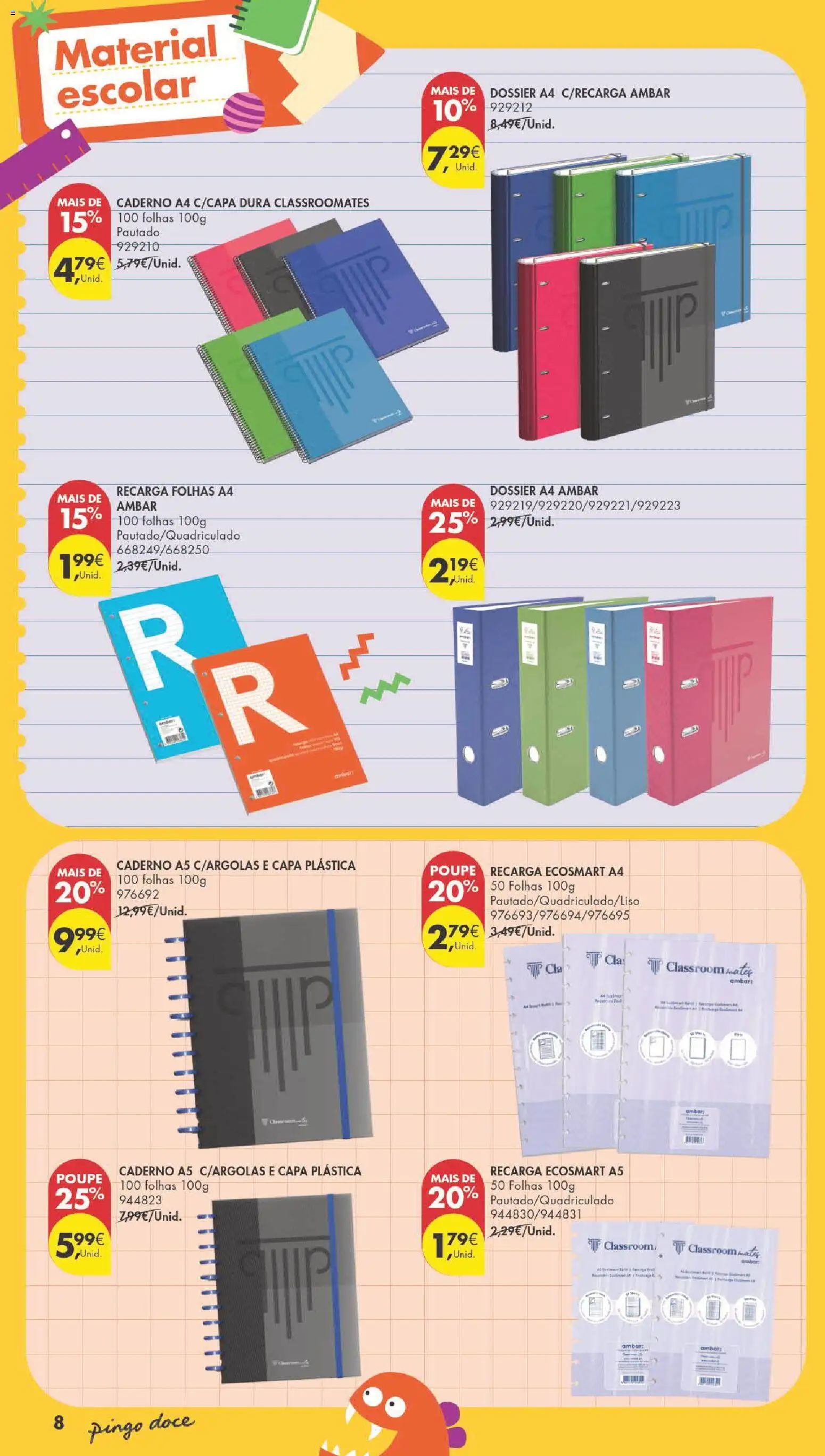 Pingo Doce Regresso às Aulas 2026 Hipers │ válido de 04/08/2026 | Página: 8 | Produtos: Caderno