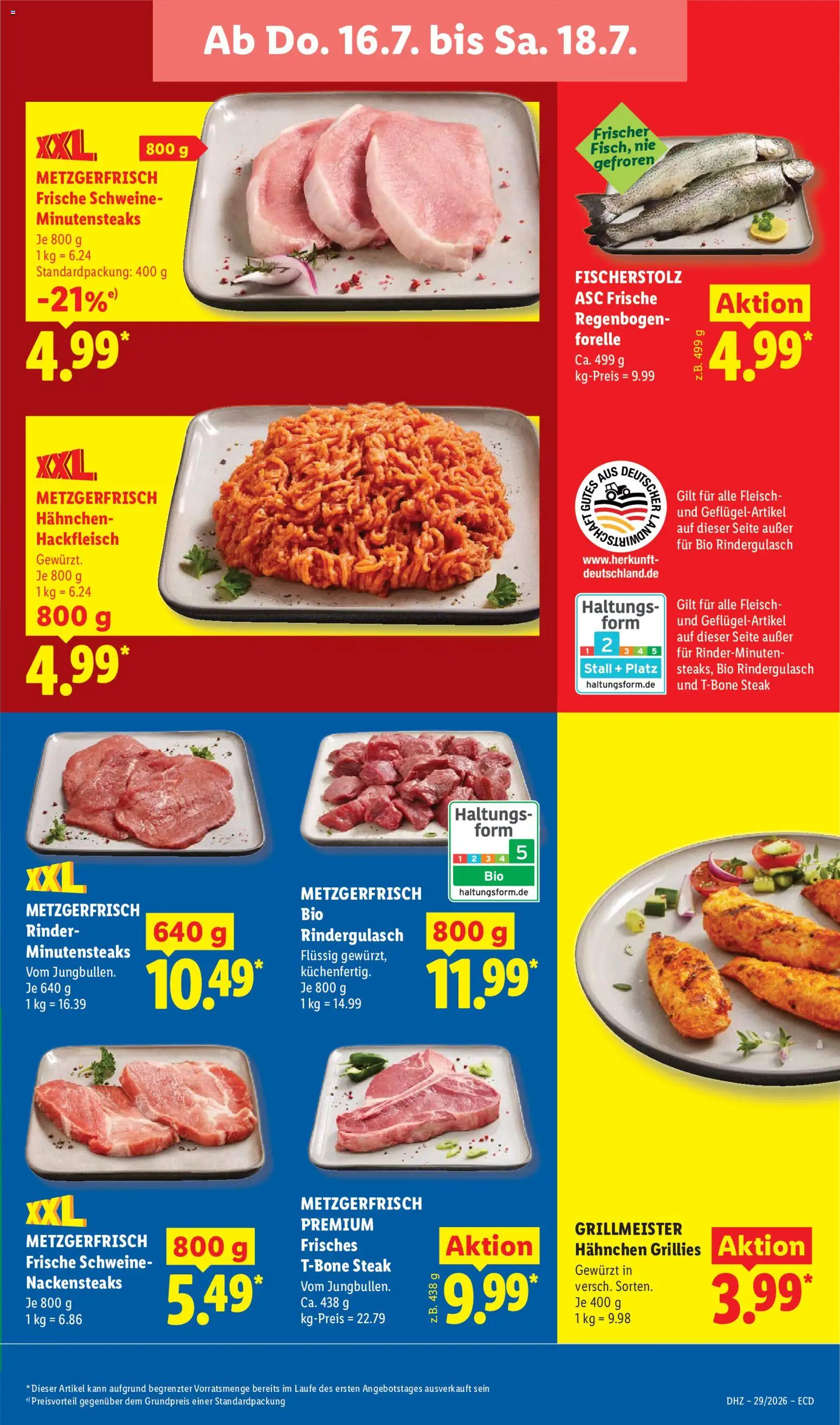 Lidl Prospekt – gültig ab 13.07.2026 | Seite: 65 | Produkte: Nackensteaks, Rindergulasch, Lutscher, Hackfleisch