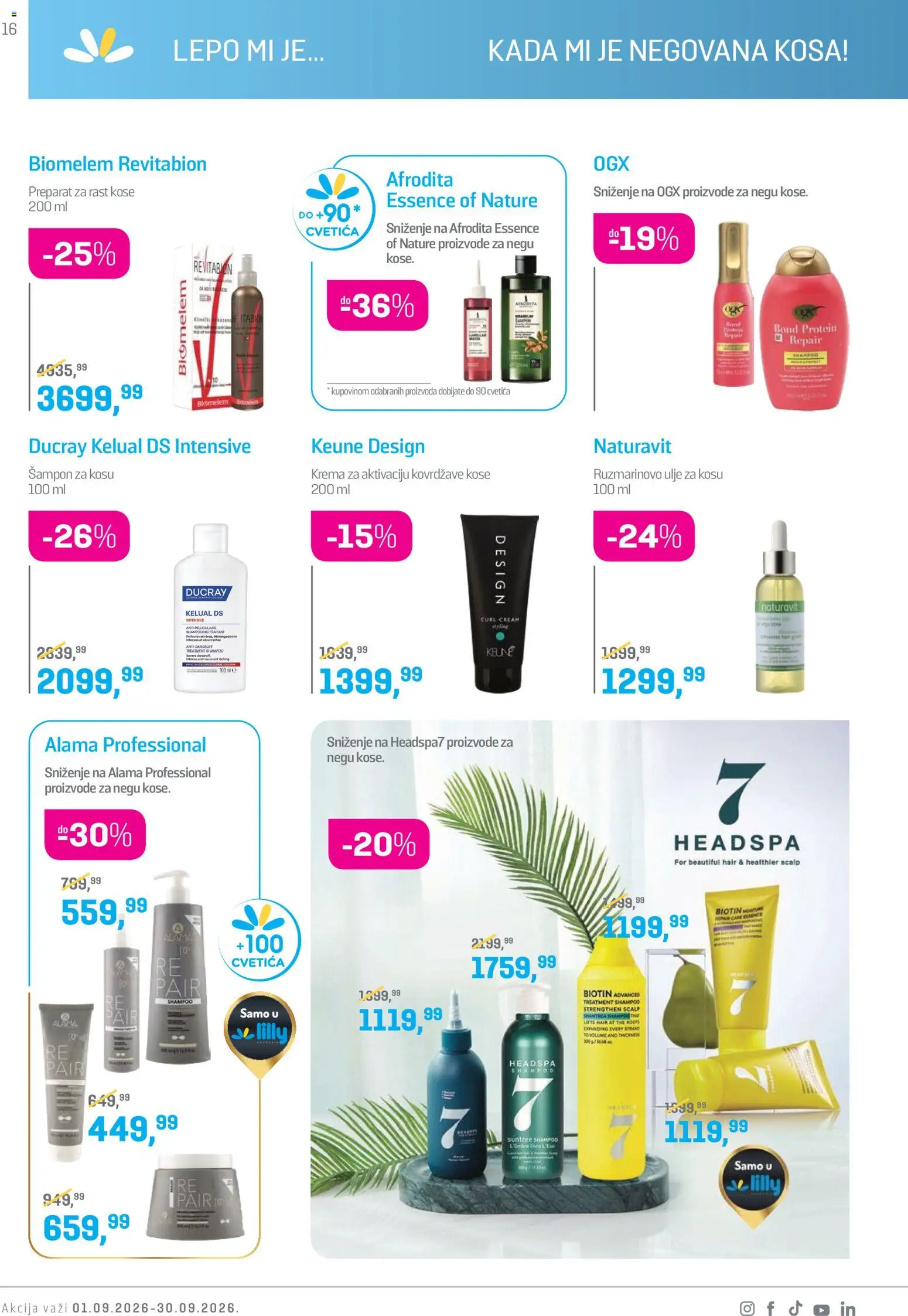 Lilly drogerie katalog - važi od 01.09.2026 | Strana: 16 | Proizvode: Protein, Ulje za kosu, Krema, Ulje