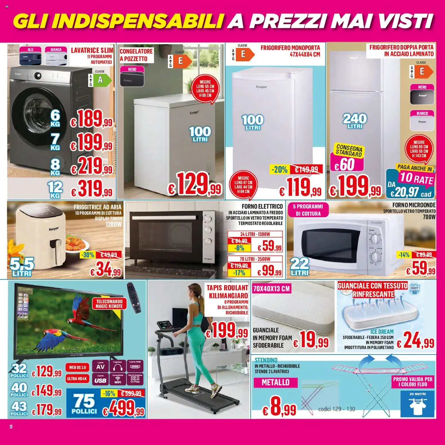 Volantino Satur del 05.06.2026 | Pagina: 11 | Prodotti: Telecomando, Congelatore, Forno, Friggitrice