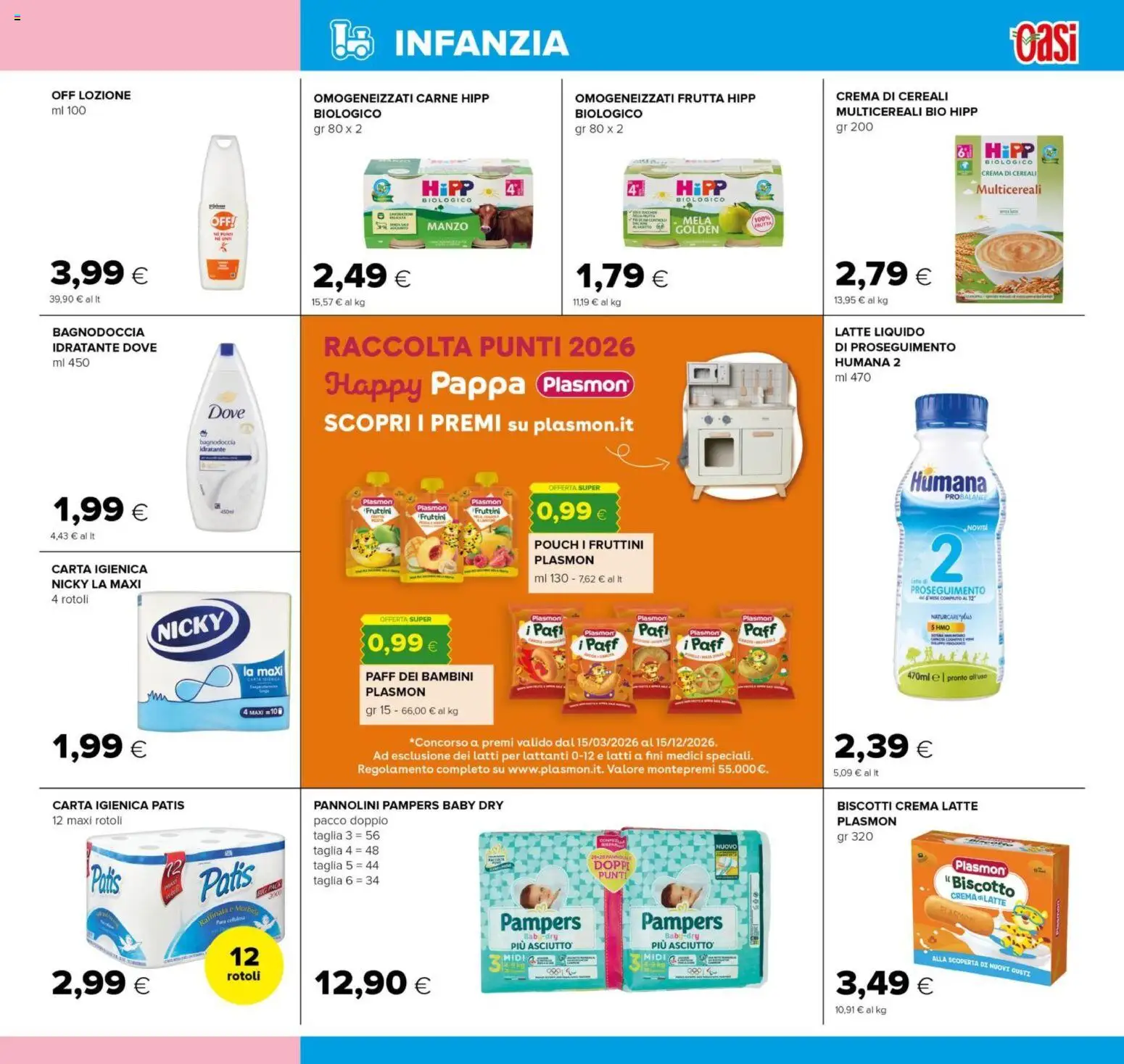 Volantino Oasi del 02/07/2026 | Pagina: 23 | Prodotti: Crema, Biscotti, Frutta, Pampers