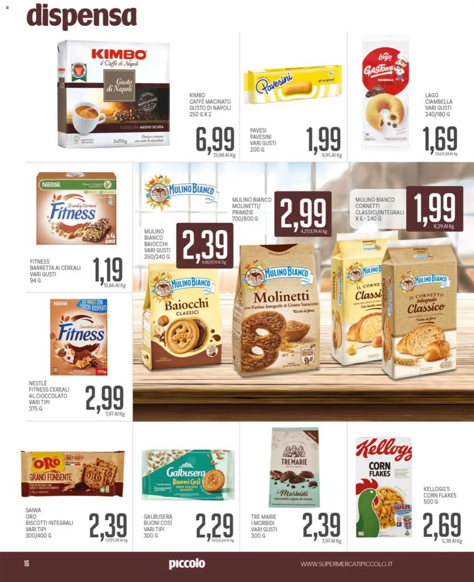 Volantino Piccolo del 01.06.2026 | Pagina: 16 | Prodotti: Cioccolato, Cornetto, Barretta, Macinato