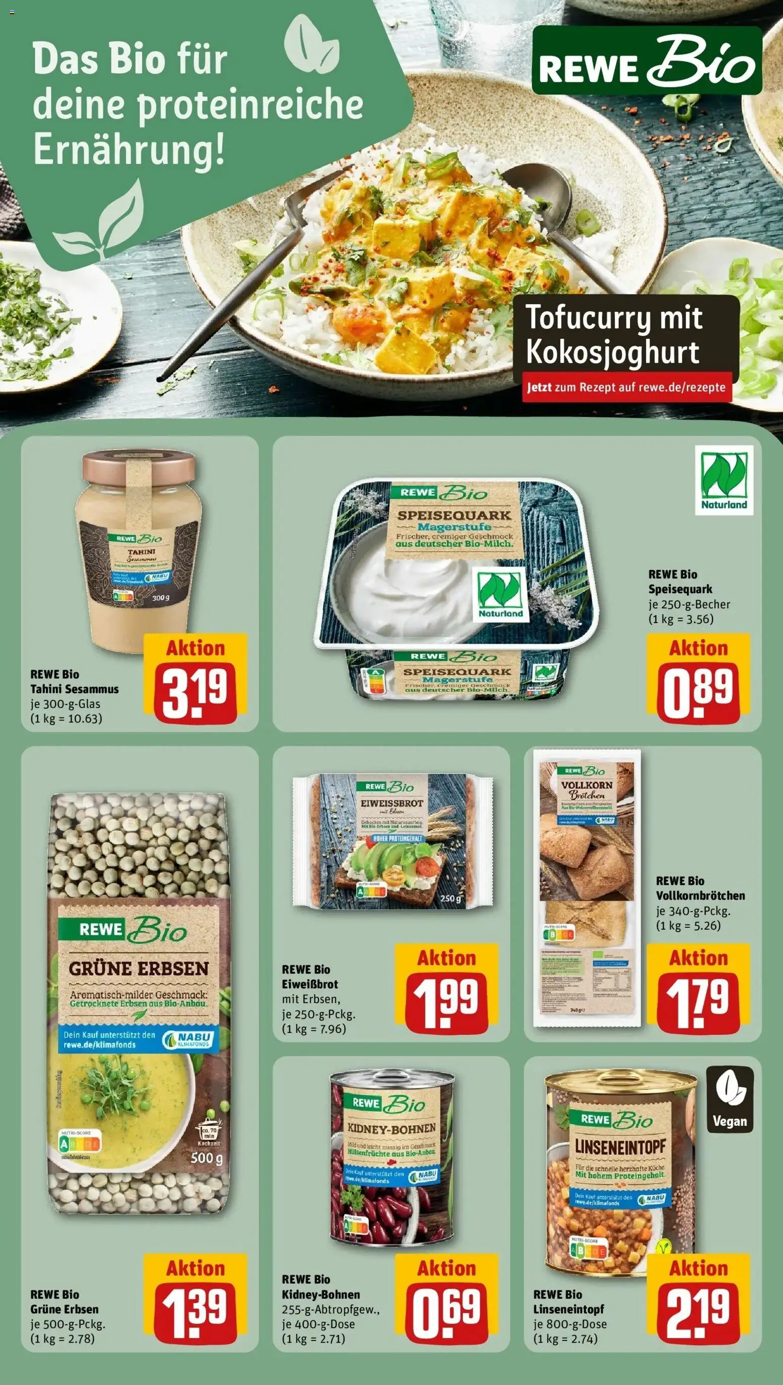 Rewe Prospekt Hohen Neuendorf Ot Bergfelde	 – gültig ab 09.03.2026 | Seite: 19 | Produkte: Speisequark, Erbsen
