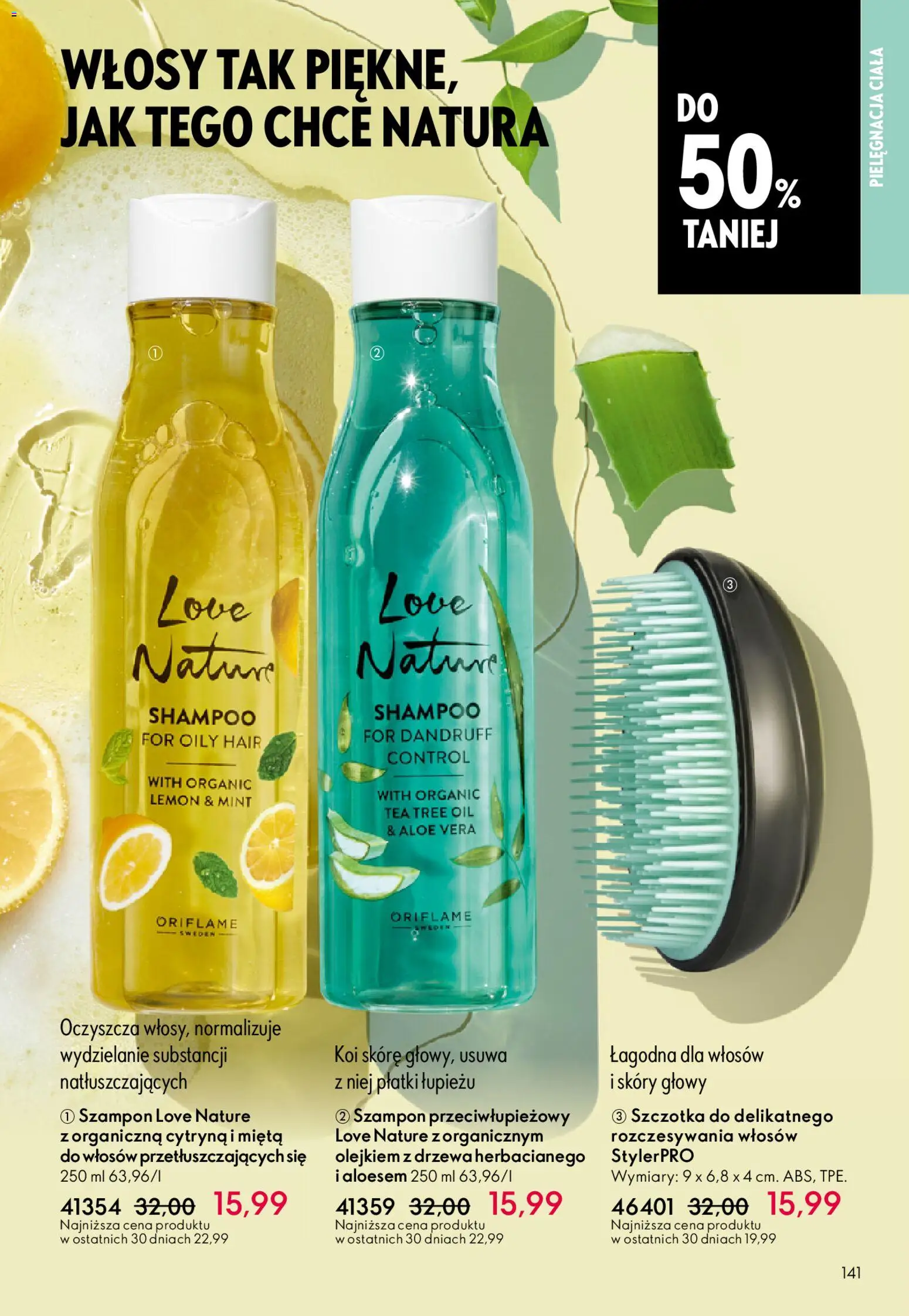 Oriflame Katalog 7 2026 od 06.05.2026 | Strona: 141 | Produkty: Cytryna, Szczotka, Szampon, Płatki