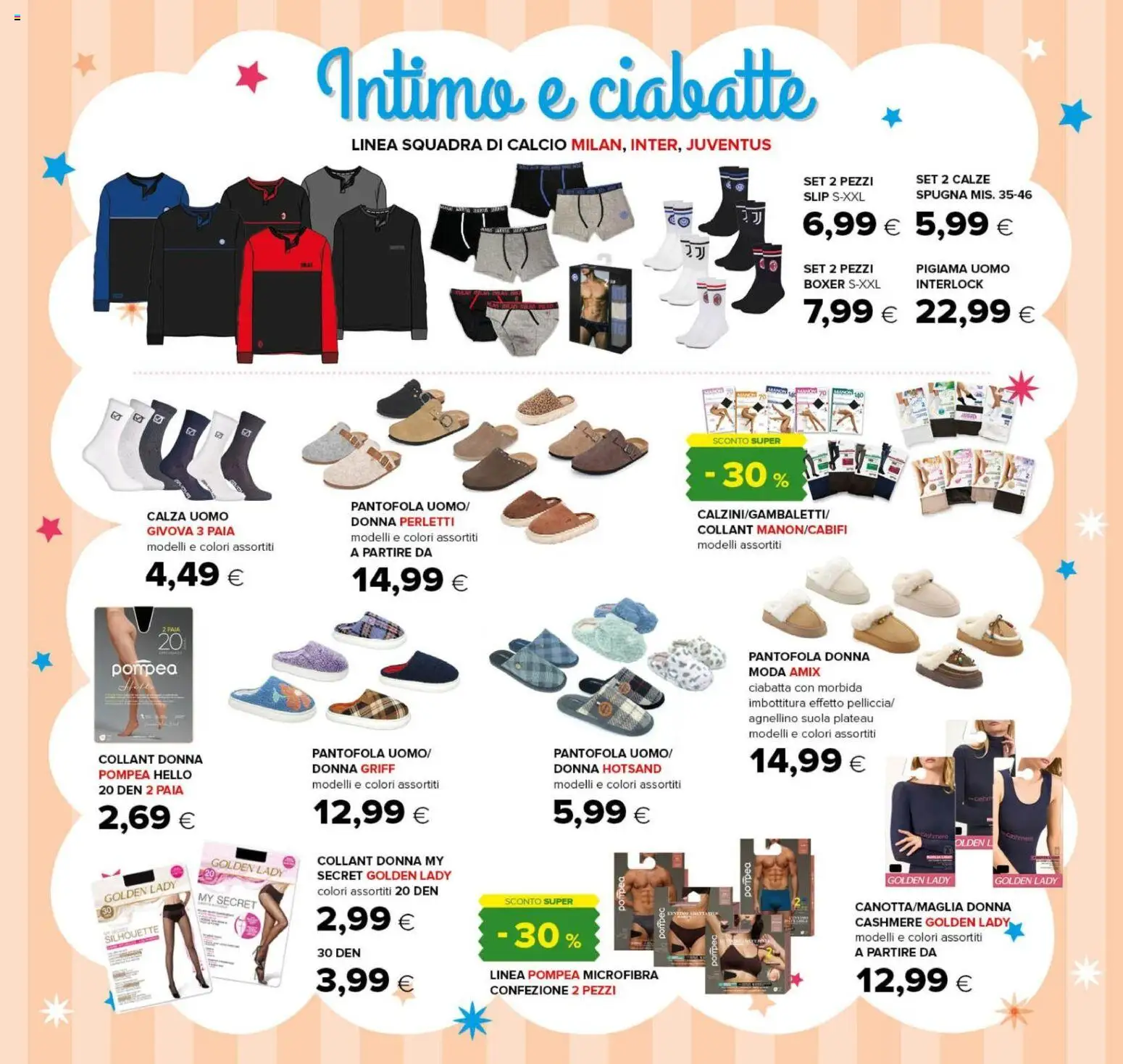Volantino Oasi del 22/10/2026 | Pagina: 30 | Prodotti: Spugna, Intimo, Boxer, Collant