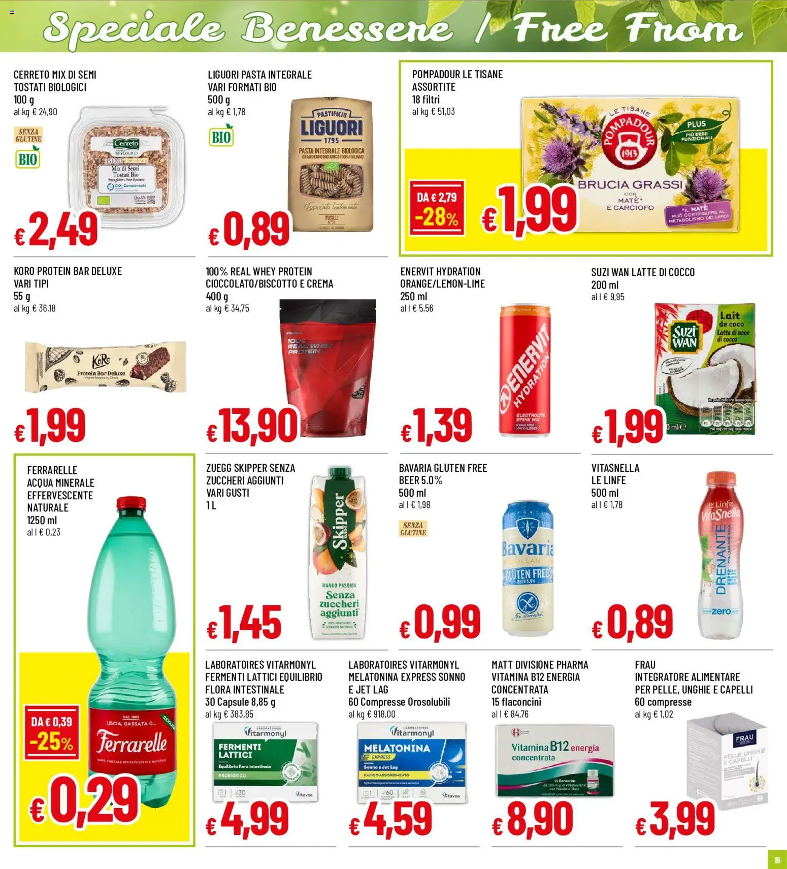 Volantino Galassia del 17/09/2026 | Pagina: 15 | Prodotti: Senza glutine, Crema, Acqua minerale, Ferrarelle
