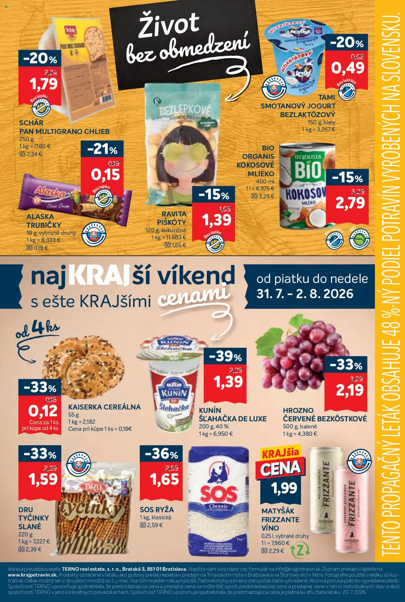 Nové Kraj akcie – leták je platný od 30.07.2026 | Strana: 17 | Produkty: Mlieko, Chlieb, Víno, Ryža