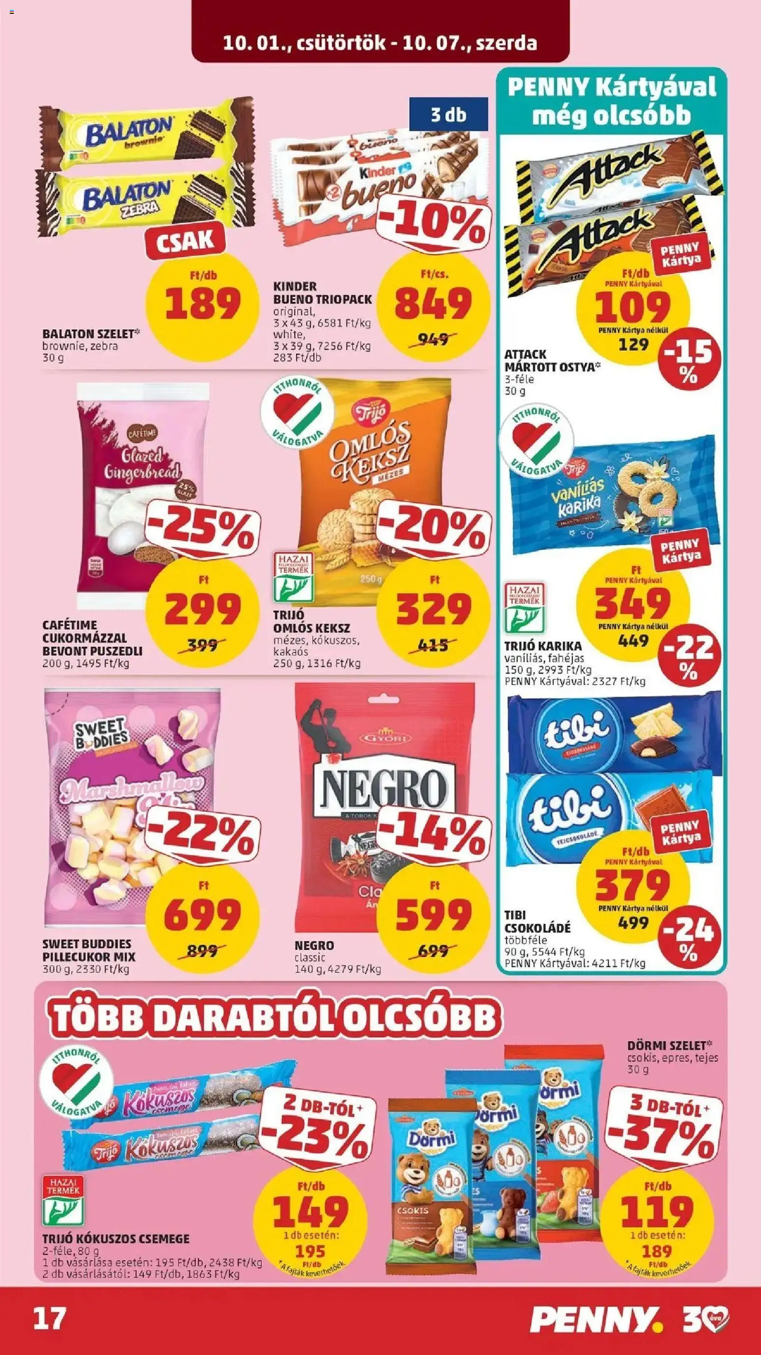 PENNY aktuális akciós újság: 2026.09.30.-tól lapozható | Oldal: 17 | Termékek: Kakaó, Csokoládé, Dörmi, Kinder