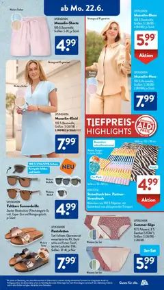Aldi Süd Prospekt ab 22.06.2026 gültig | Seite: 2 | Produkte: Up2fashion, Strandtuch, Bekleidung
