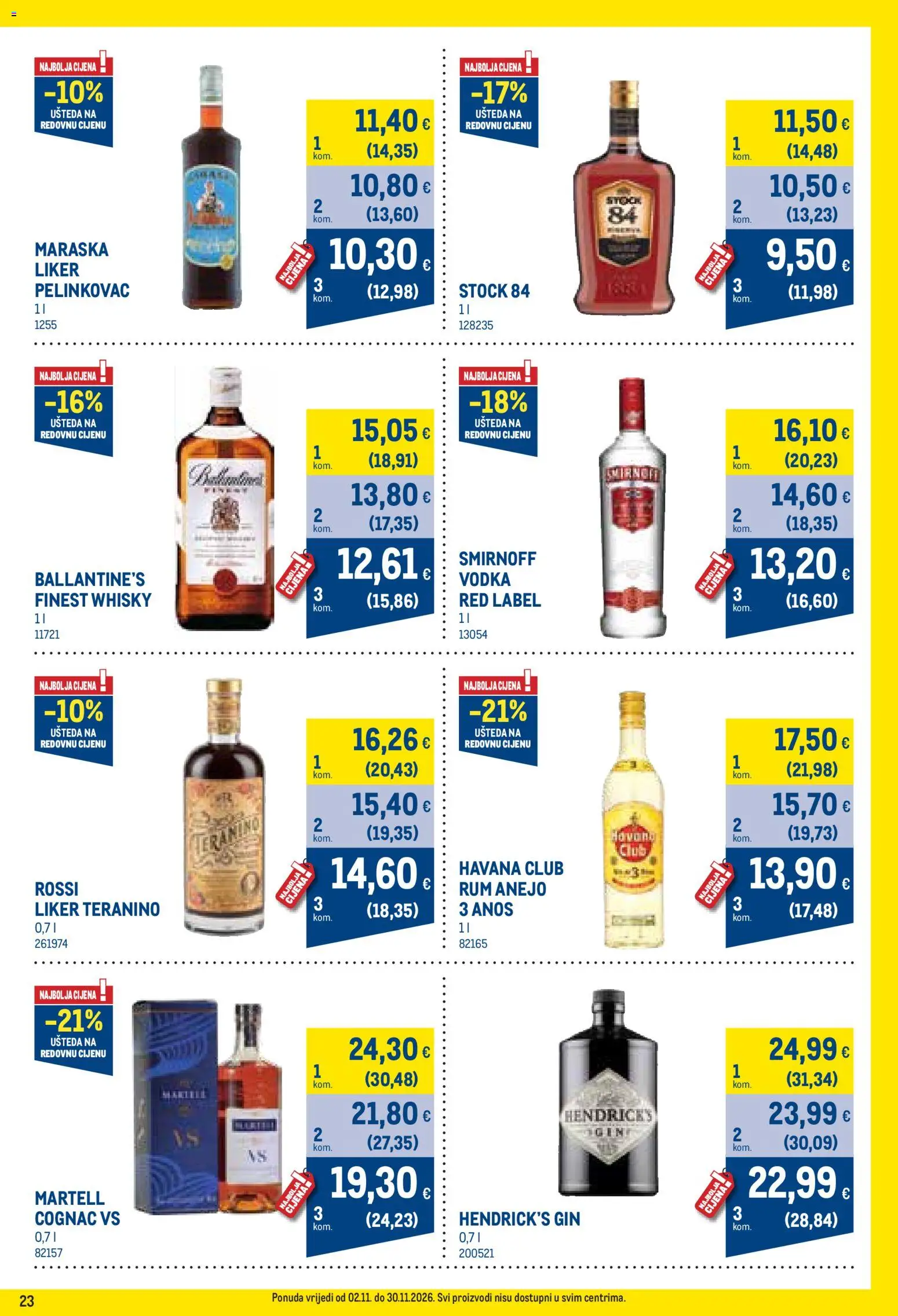 Metro katalog | vrijedi od 02.11.2026 | Stranica: 23 | Proizvodi: Havana, Liker, Teranino, Vodka