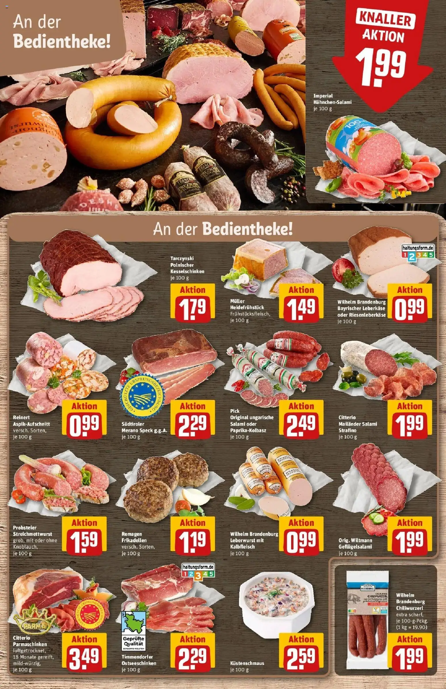 REWE Prospekt ab 14.09.2026 zum Blättern » Angebote | Seite: 8 | Produkte: Salami, Leberkase