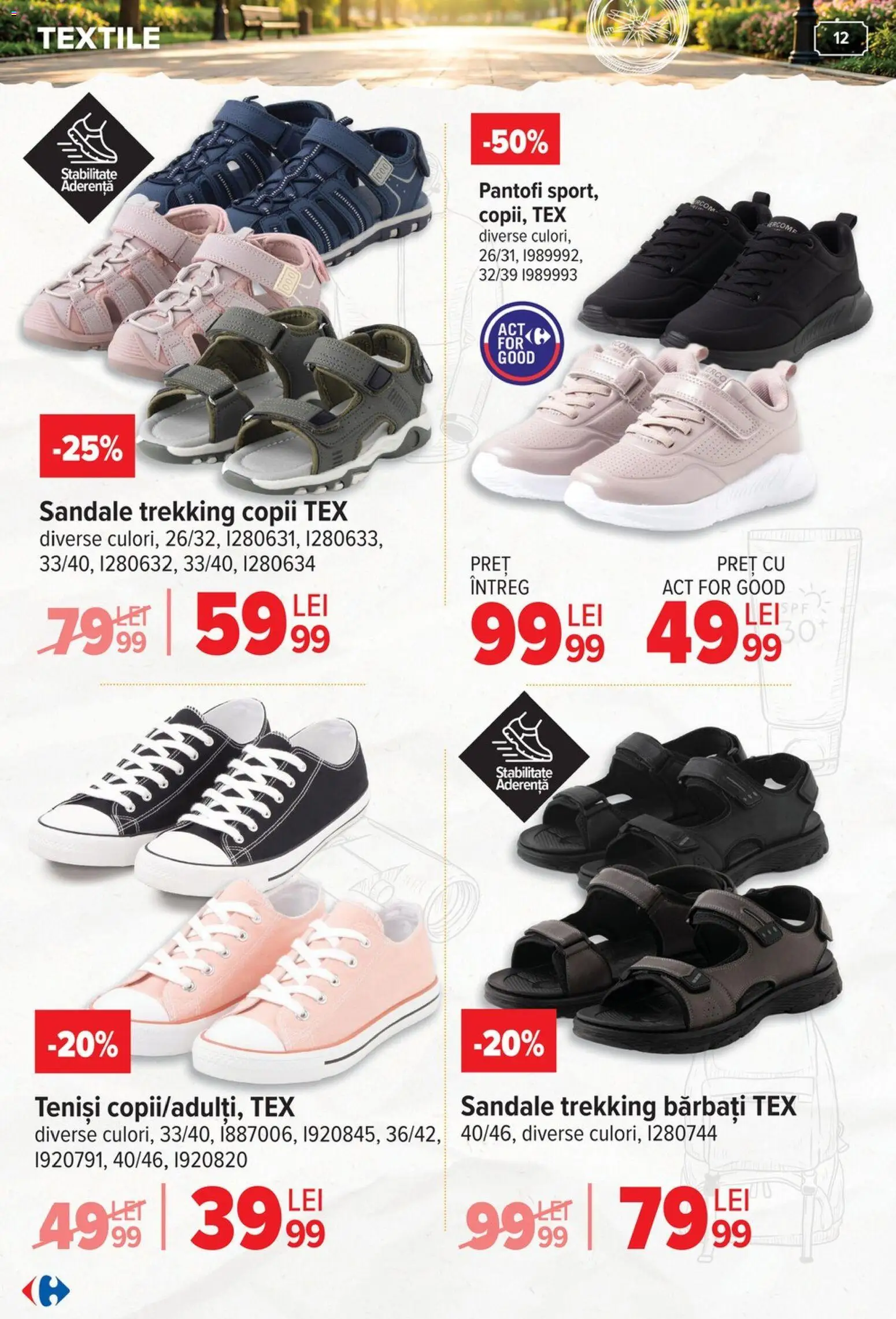 Noul catalog Carrefour – valabil de la 03.06.2026 | Pagină: 12 | Produse: Teniși, Pantofi, Sandale
