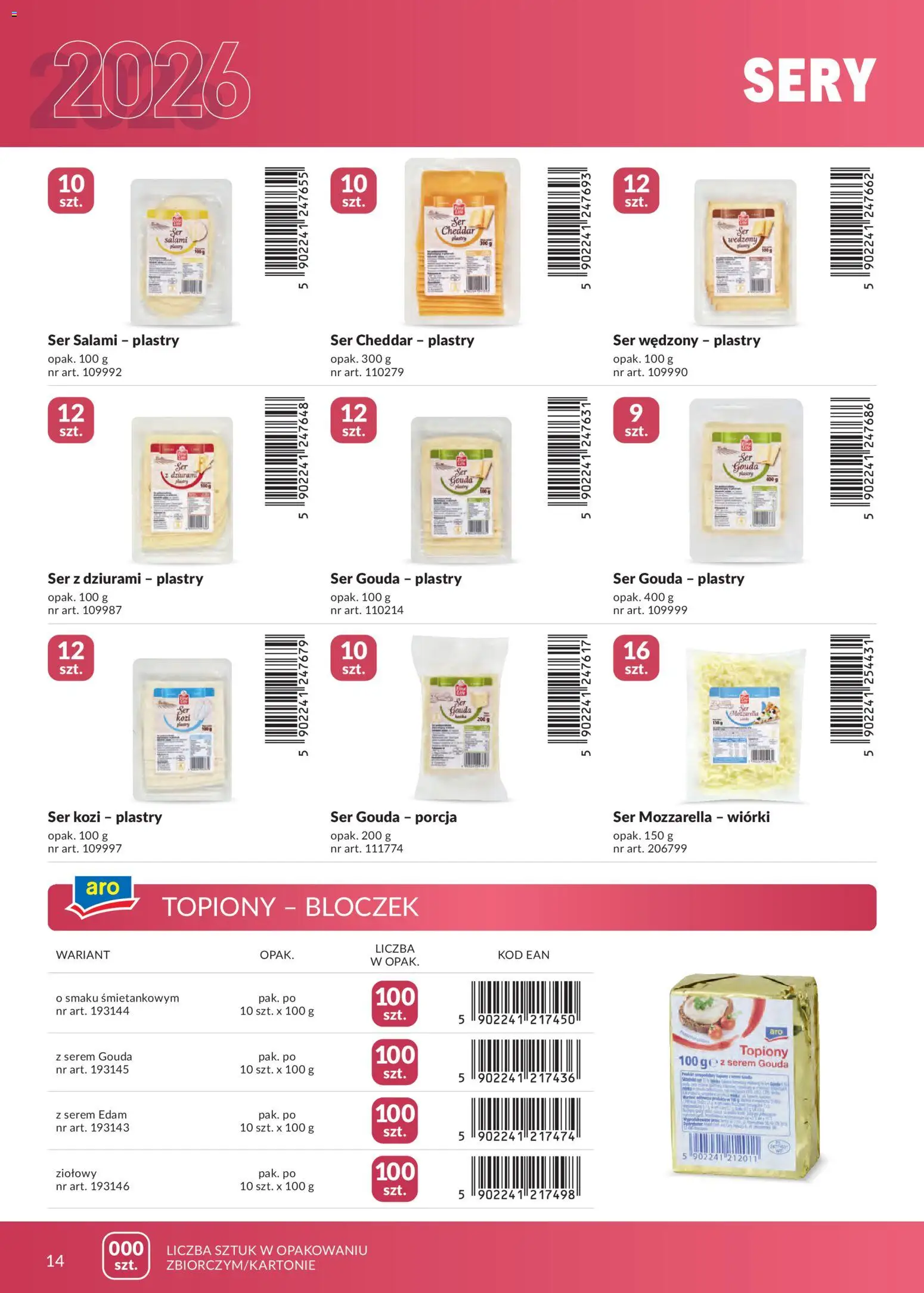 Makro gazetka - Marki własne dla Twojego sklepu od 23.04.2026 | Strona: 14 | Produkty: Mozzarella wiórki, Sery, Ser gouda, Ser cheddar
