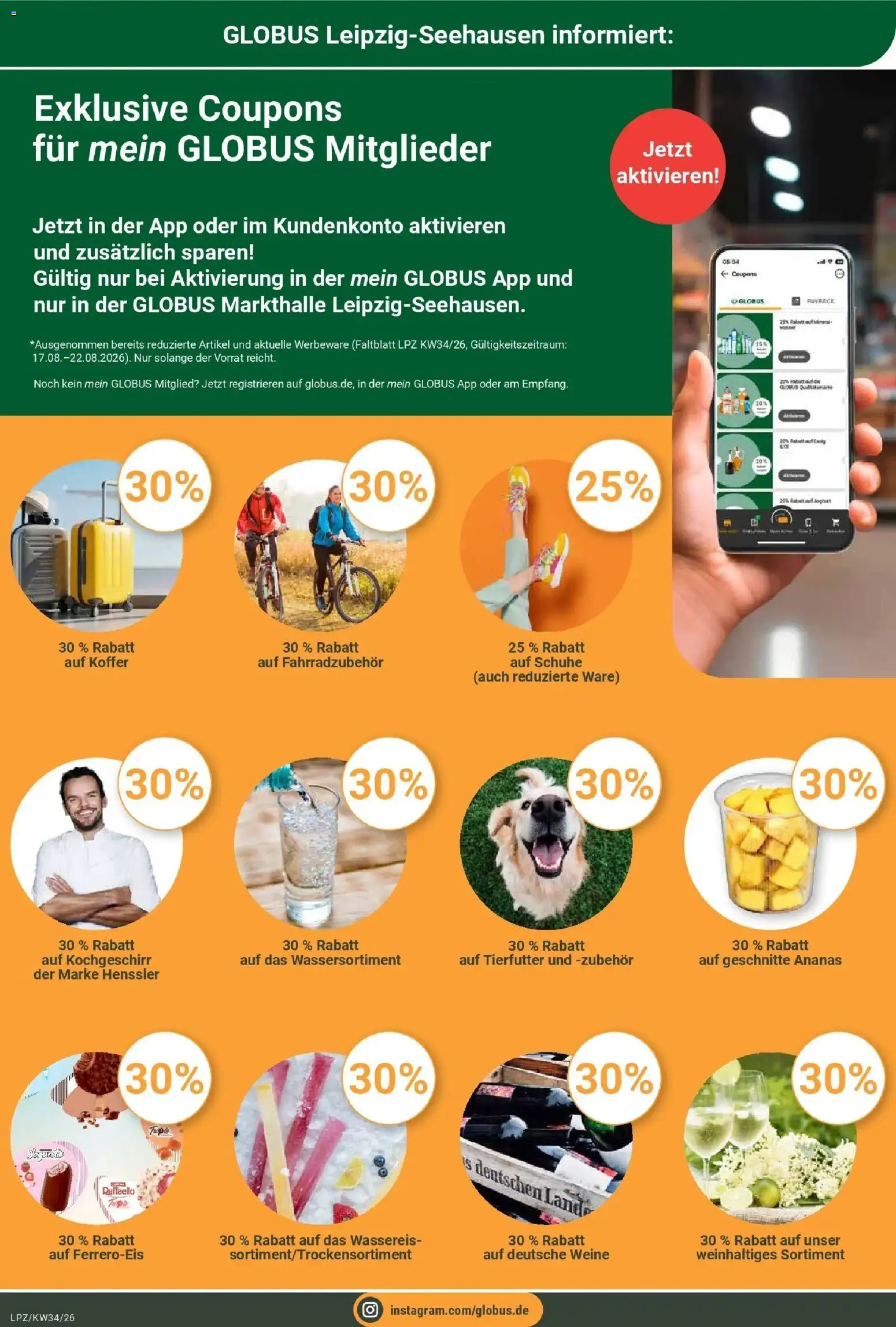 Globus Prospekt Leipzig (ab 17.08.2026) » Angebote online | Seite: 28 | Produkte: Raffaello, Ananas, Koffer