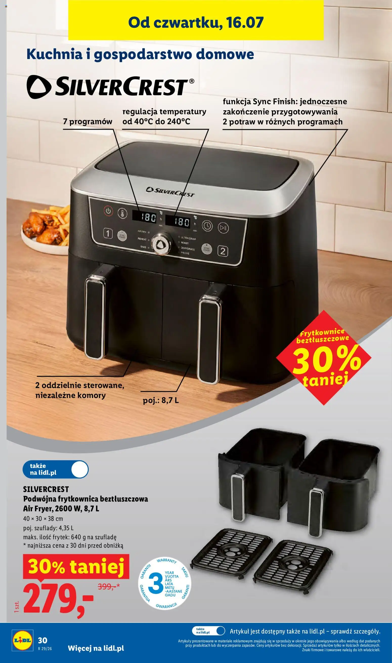 Lidl Katalog od 13.07.2026 | Strona: 36 | Produkty: Frytkownica, Frytkownica beztłuszczowa, Finish