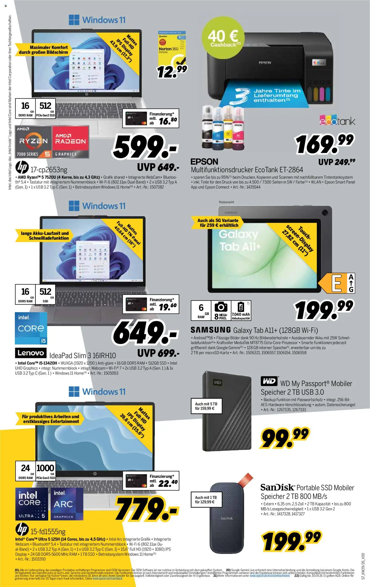 Medimax Prospekt – gültig ab 11.07.2026 | Seite: 7 | Produkte: Lenovo, HP, Samsung, Bildschirm