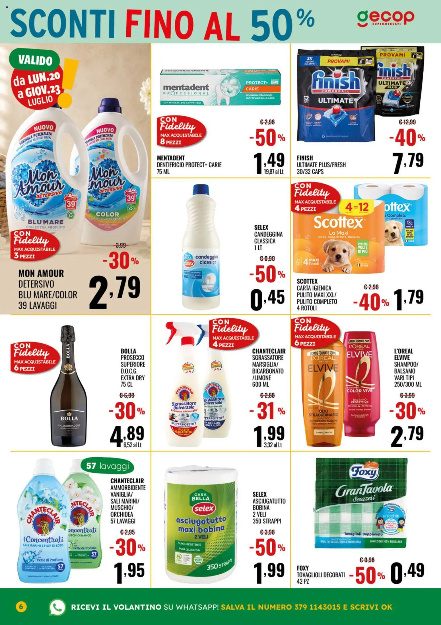 Volantino GECOP del 13/07/2026 | Pagina: 6 | Prodotti: Carta igienica, Bicarbonato, Olio, Orchidea